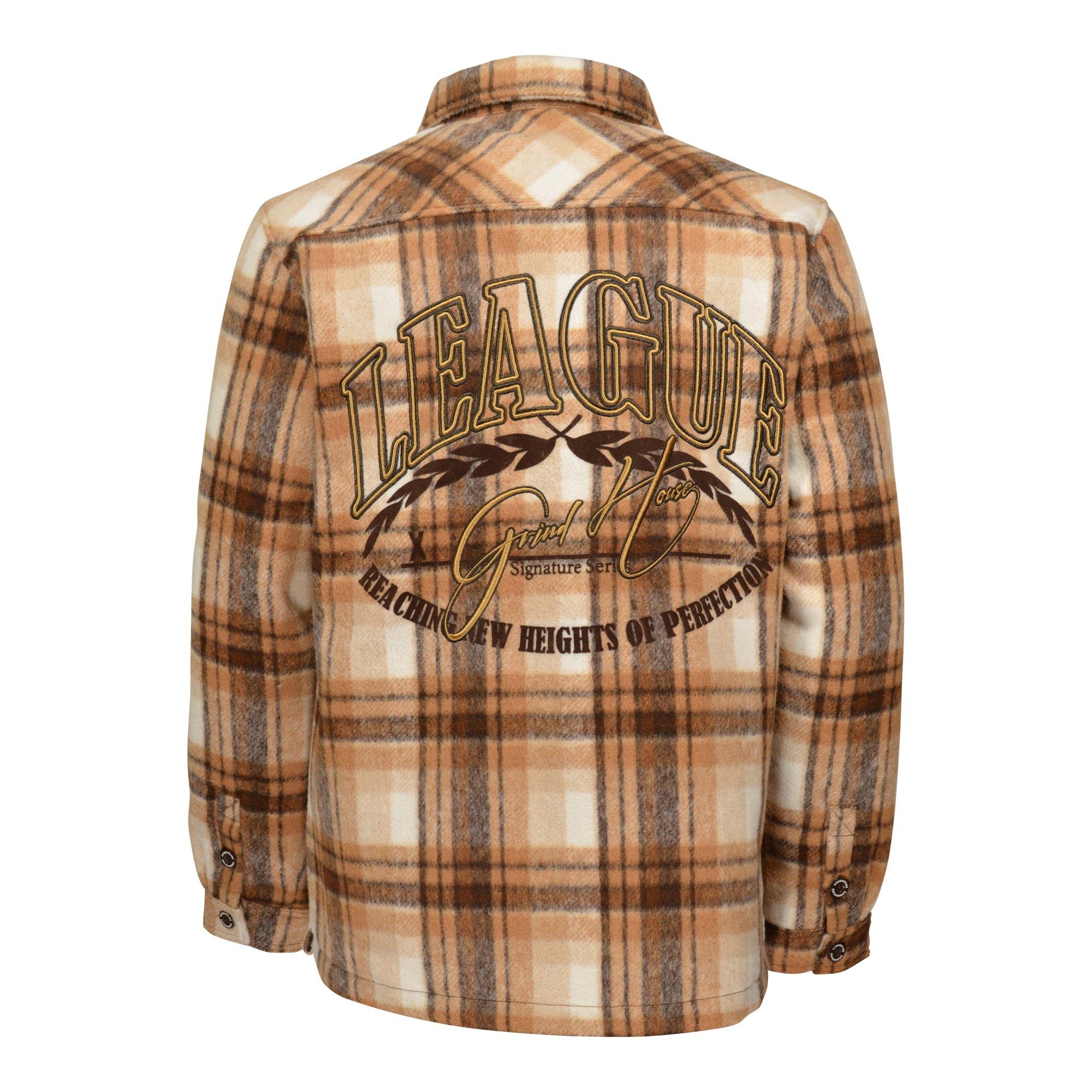 Grindhouse Maple Brown Plaid Men's Shacket