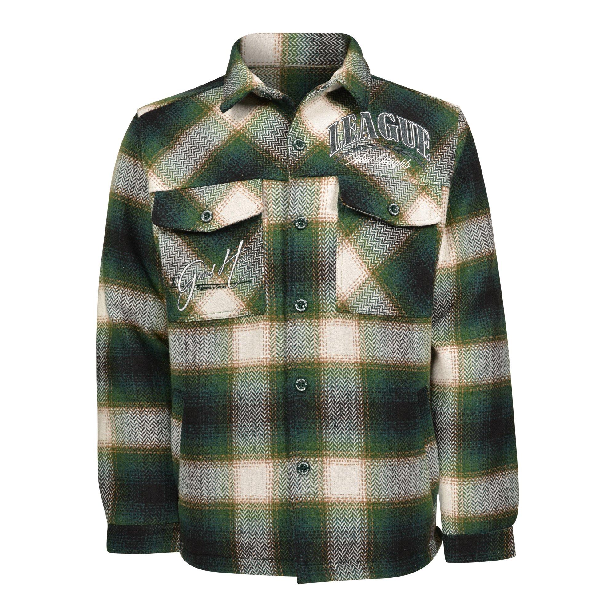 Grindhouse Spruce Green Plaid Men's Shacket