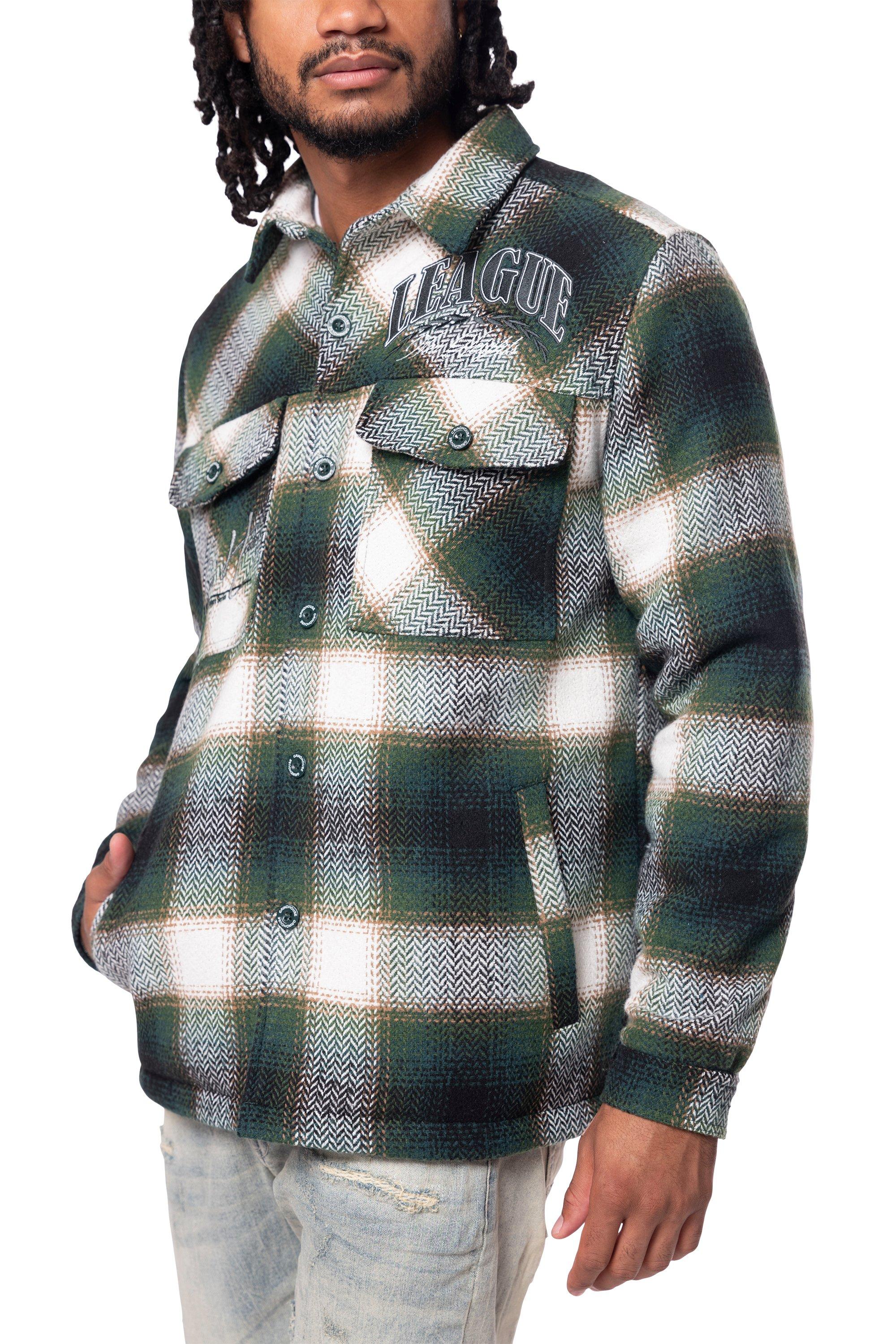 Grindhouse Spruce Green Plaid Men's Shacket