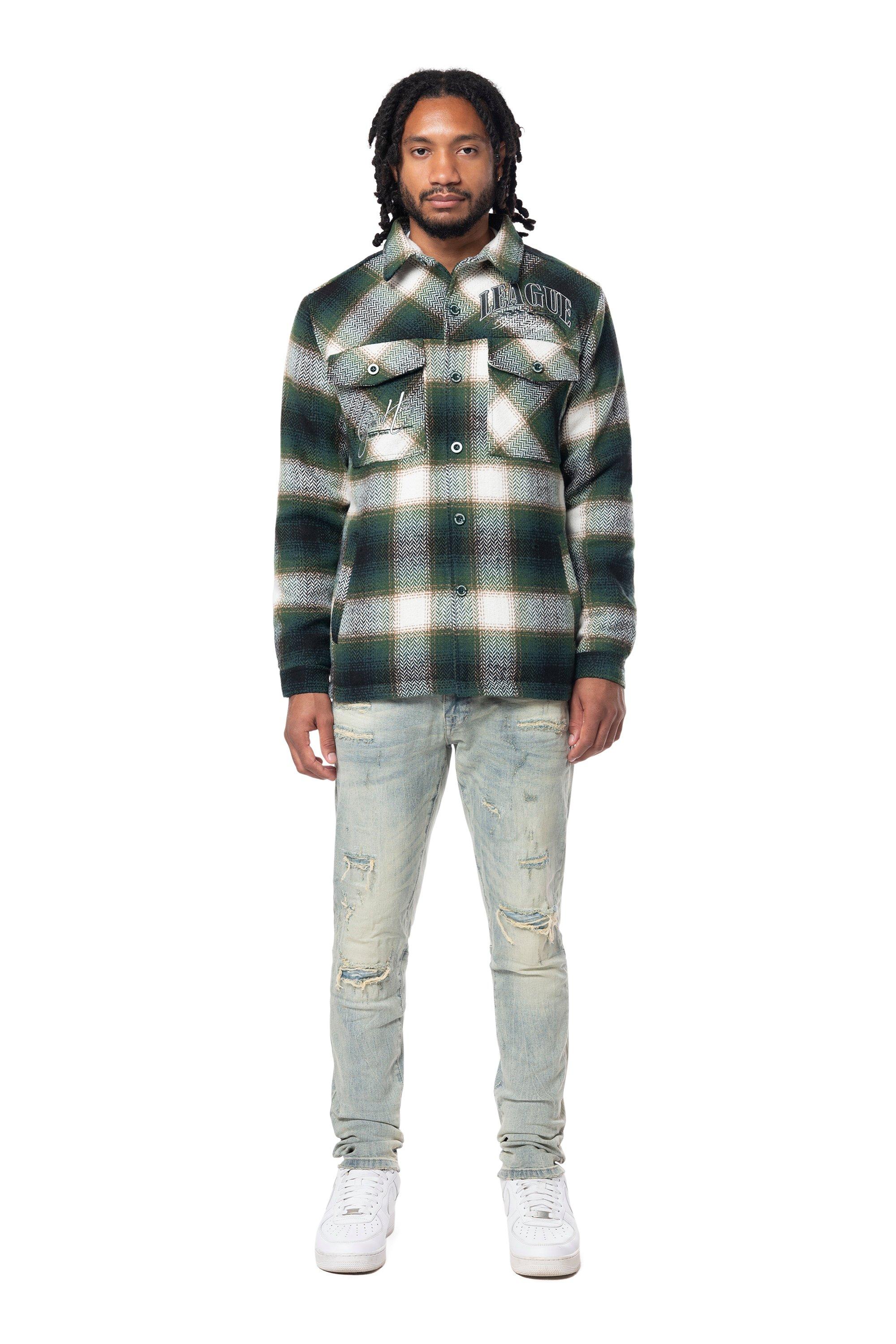 Grindhouse Spruce Green Plaid Men's Shacket