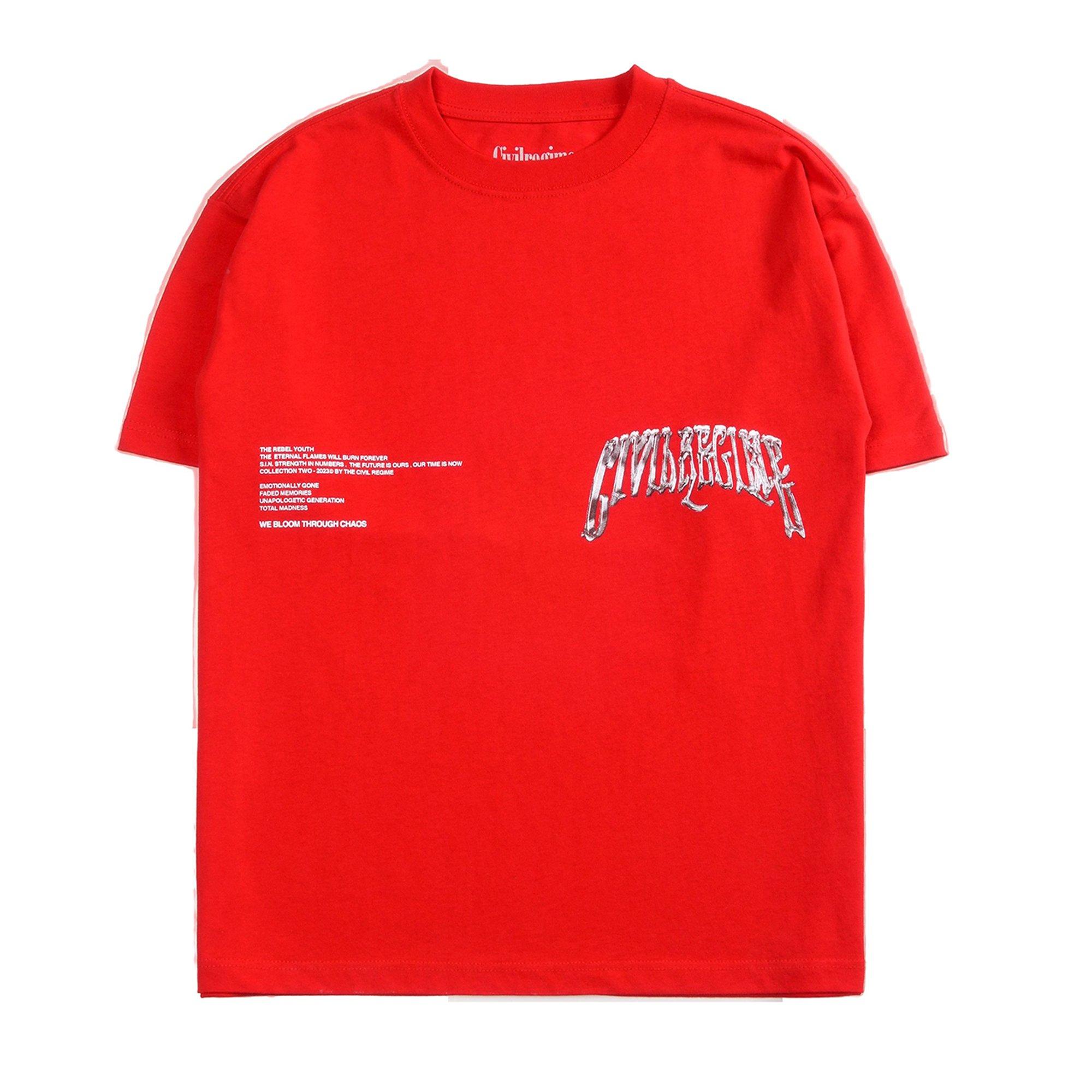 Civil Regime Men's Chrome All Day Tee - Red - RED Thumbnail View 1