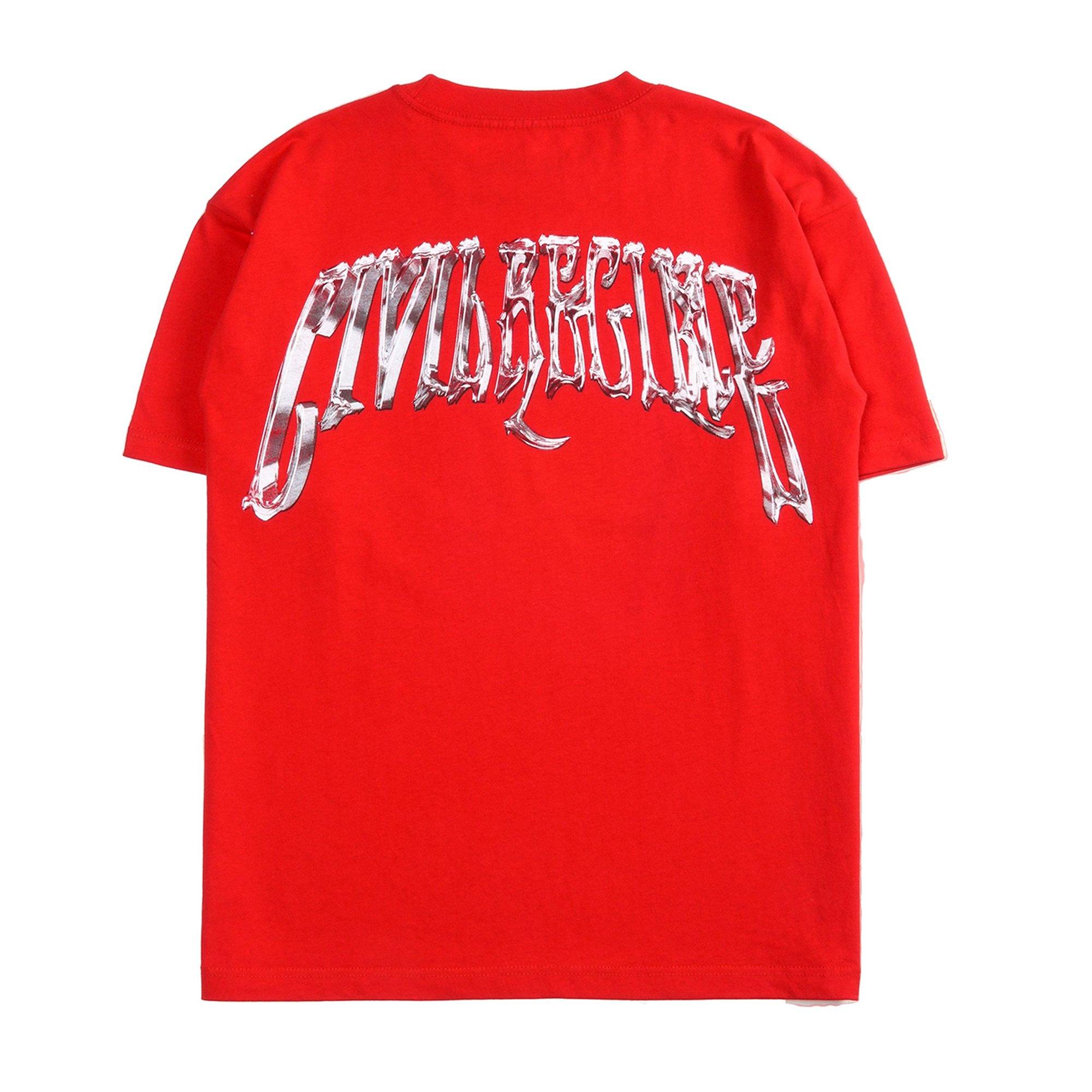 Civil Regime Men's Chrome All Day Tee - Red - RED Thumbnail View 2
