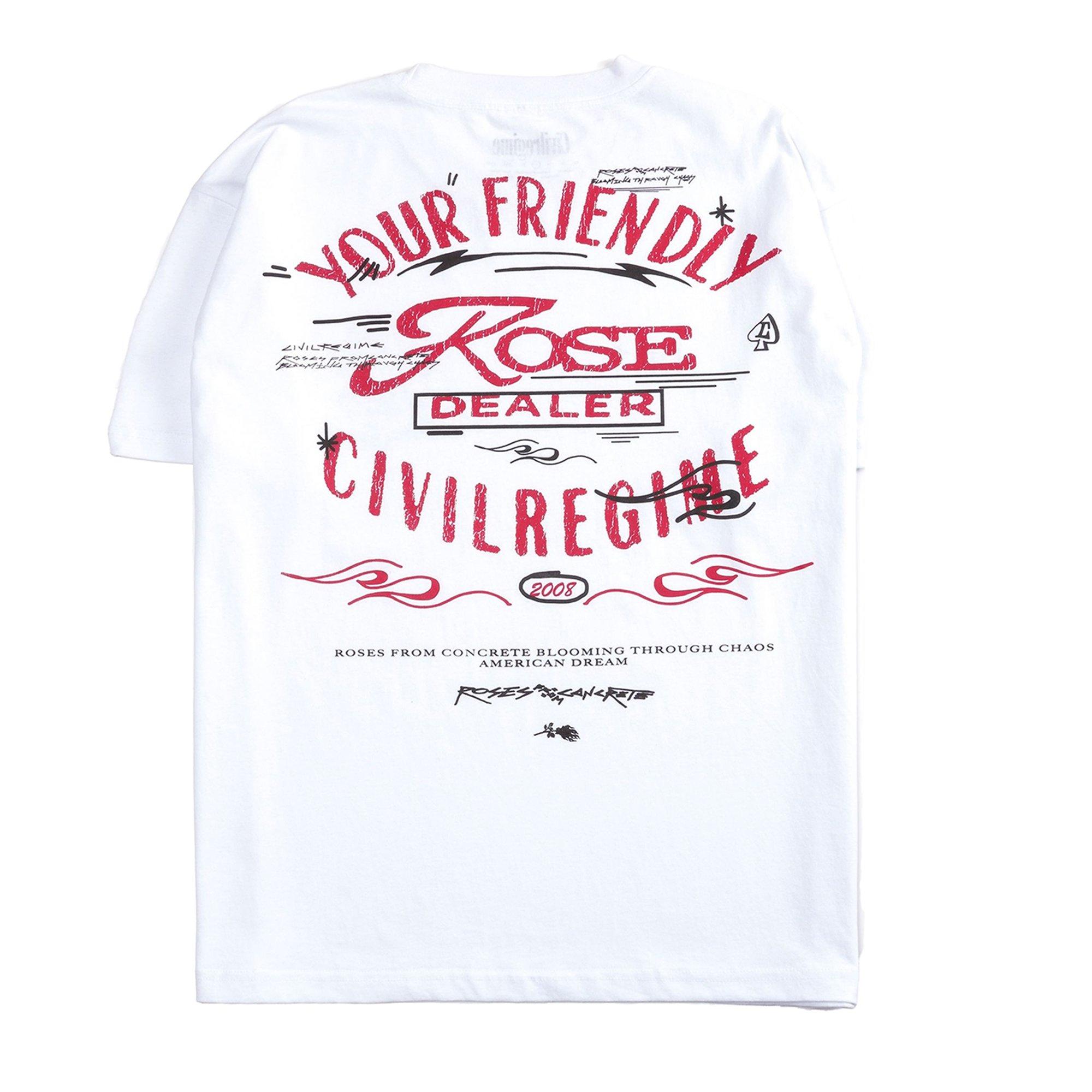 Civil Regime Men's Rose Dealer Tee - WHITE Thumbnail View 2