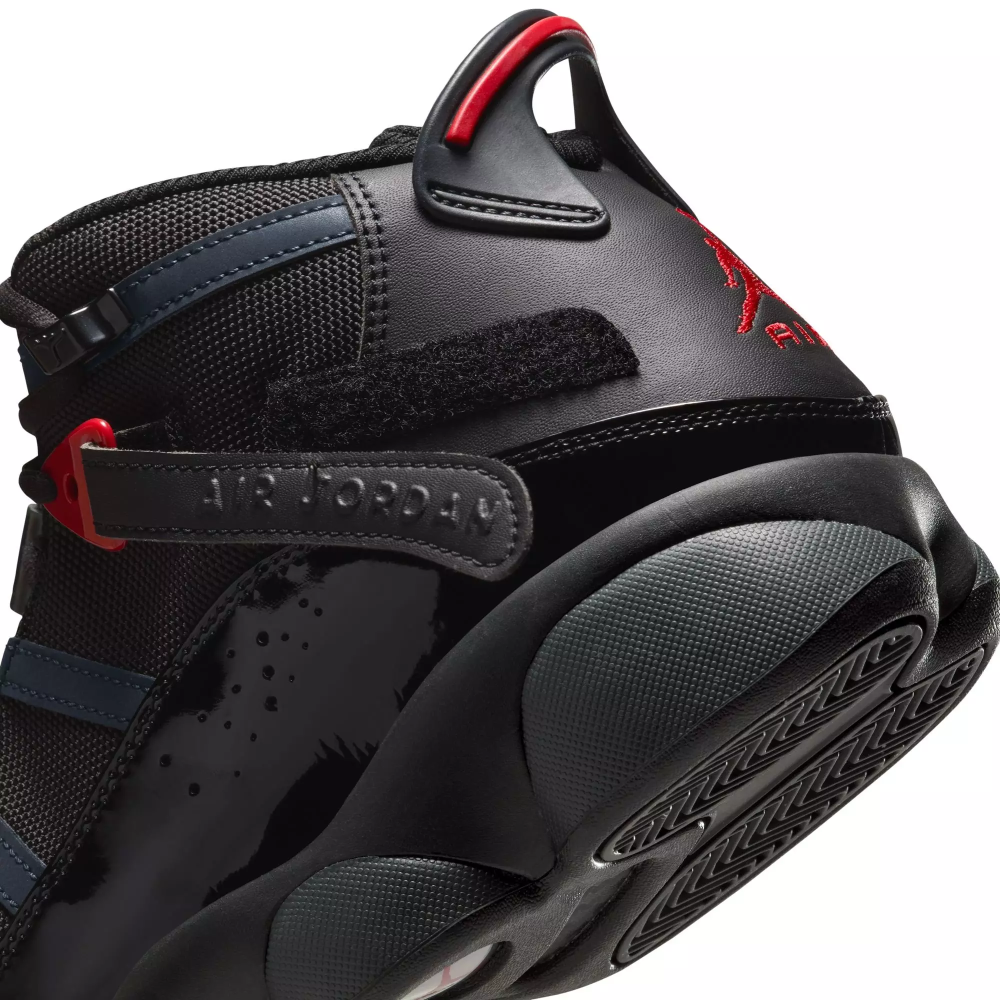 Jordan 6 Rings "Black/Fire Red/Anthracite" Men's Shoe - BLACK/RED