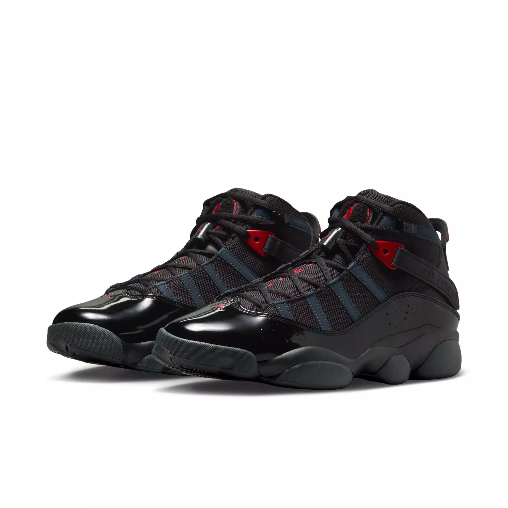 Jordan 6 Rings "Black/Fire Red/Anthracite" Men's Shoe - BLACK/RED