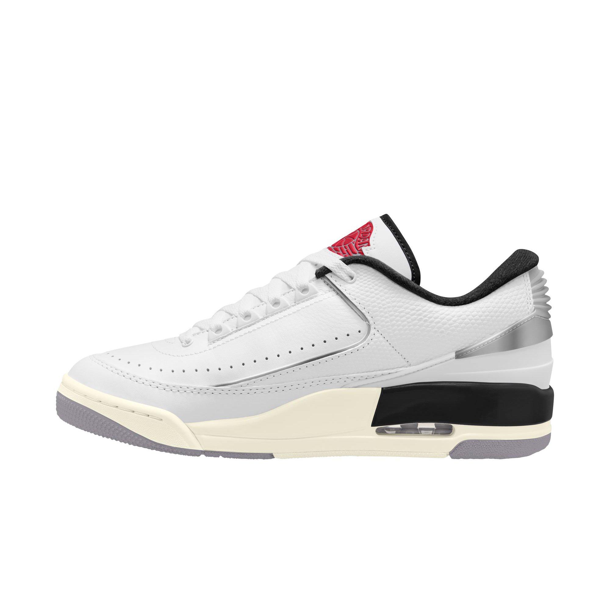Jordan 2/3 "White/Fire Red/Cement Grey/Sail" Men's Shoe - WHITE/RED/GREY Thumbnail View 2