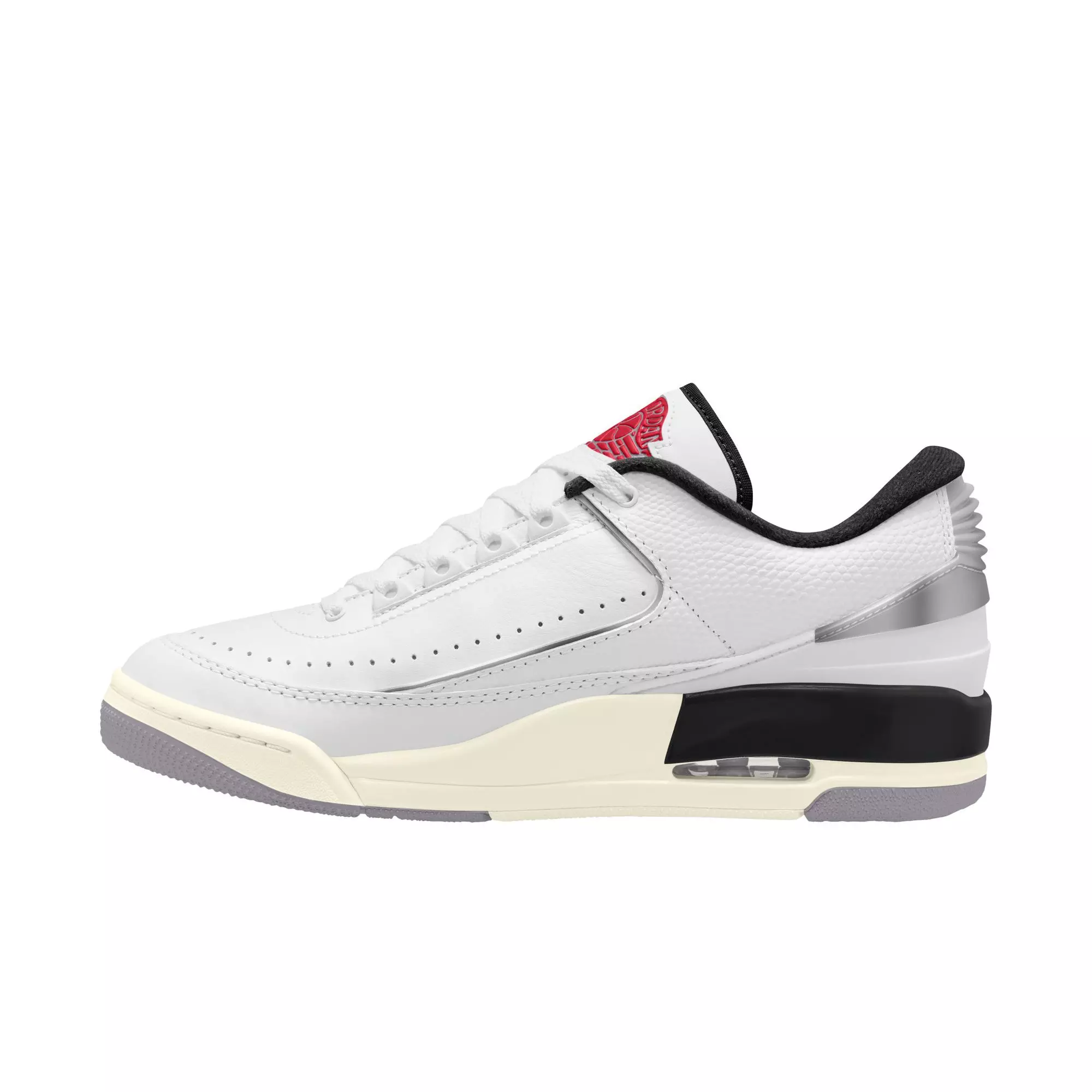 Jordan 2/3 "White/Fire Red/Cement Grey/Sail" Men's Shoe - WHITE/RED/GREY