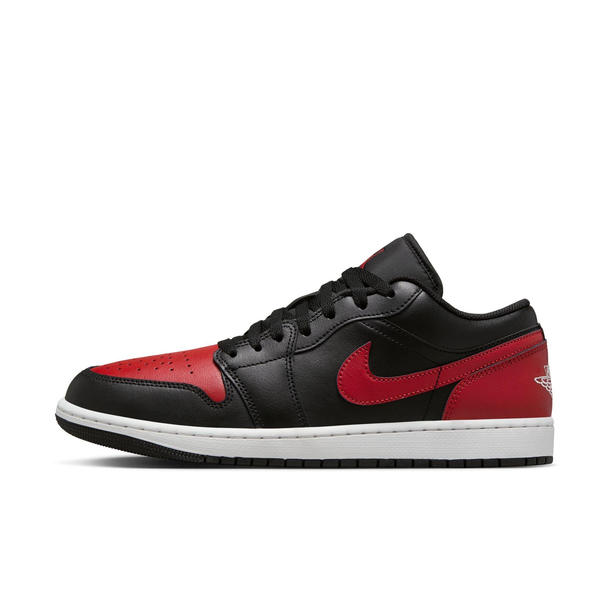 Jordan 1 Low "Black/Varsity Red/Summit White" Men's Shoe - RED/WHITE Thumbnail View 3