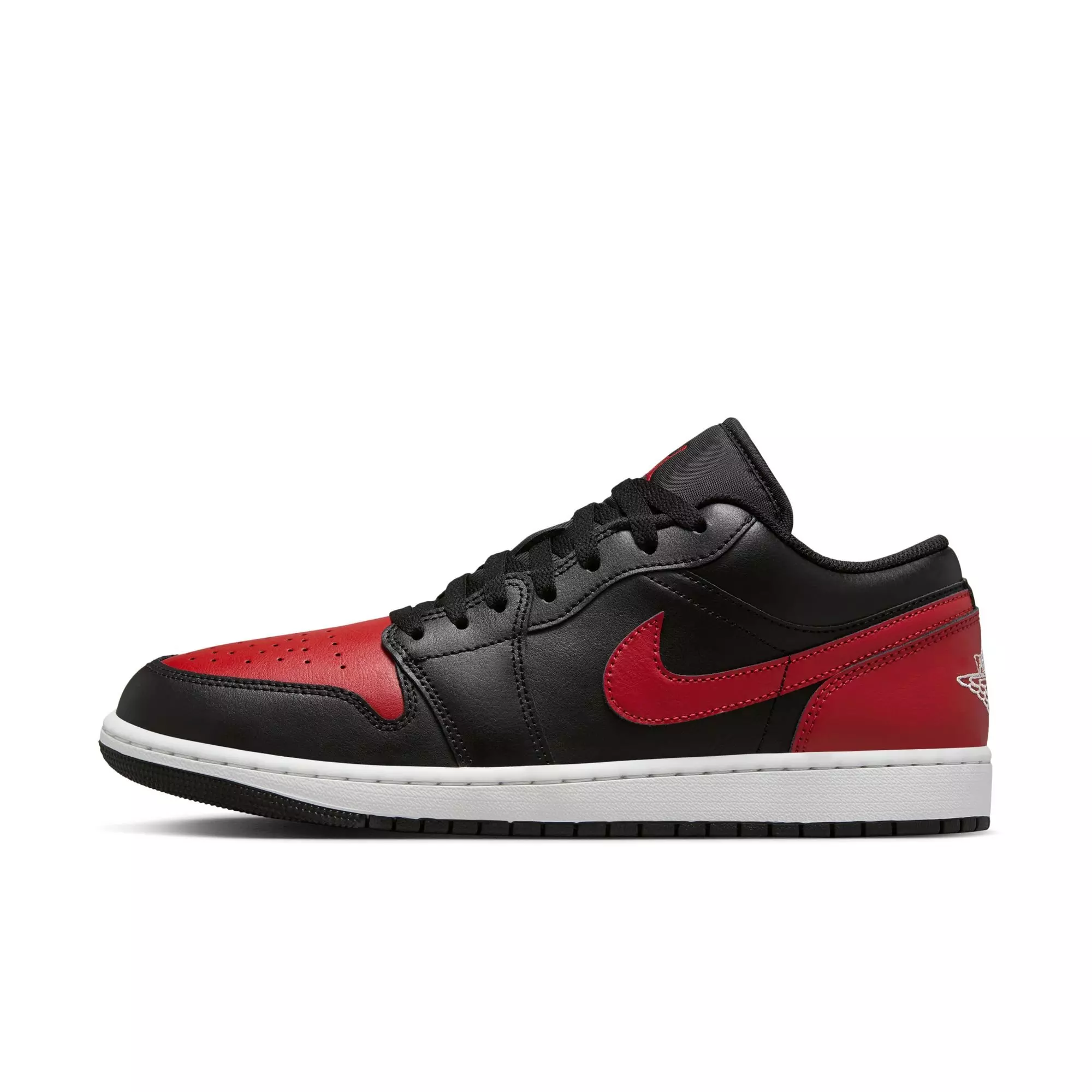 Jordan 1 Low "Black/Varsity Red/Summit White" Men's Shoe - RED/WHITE