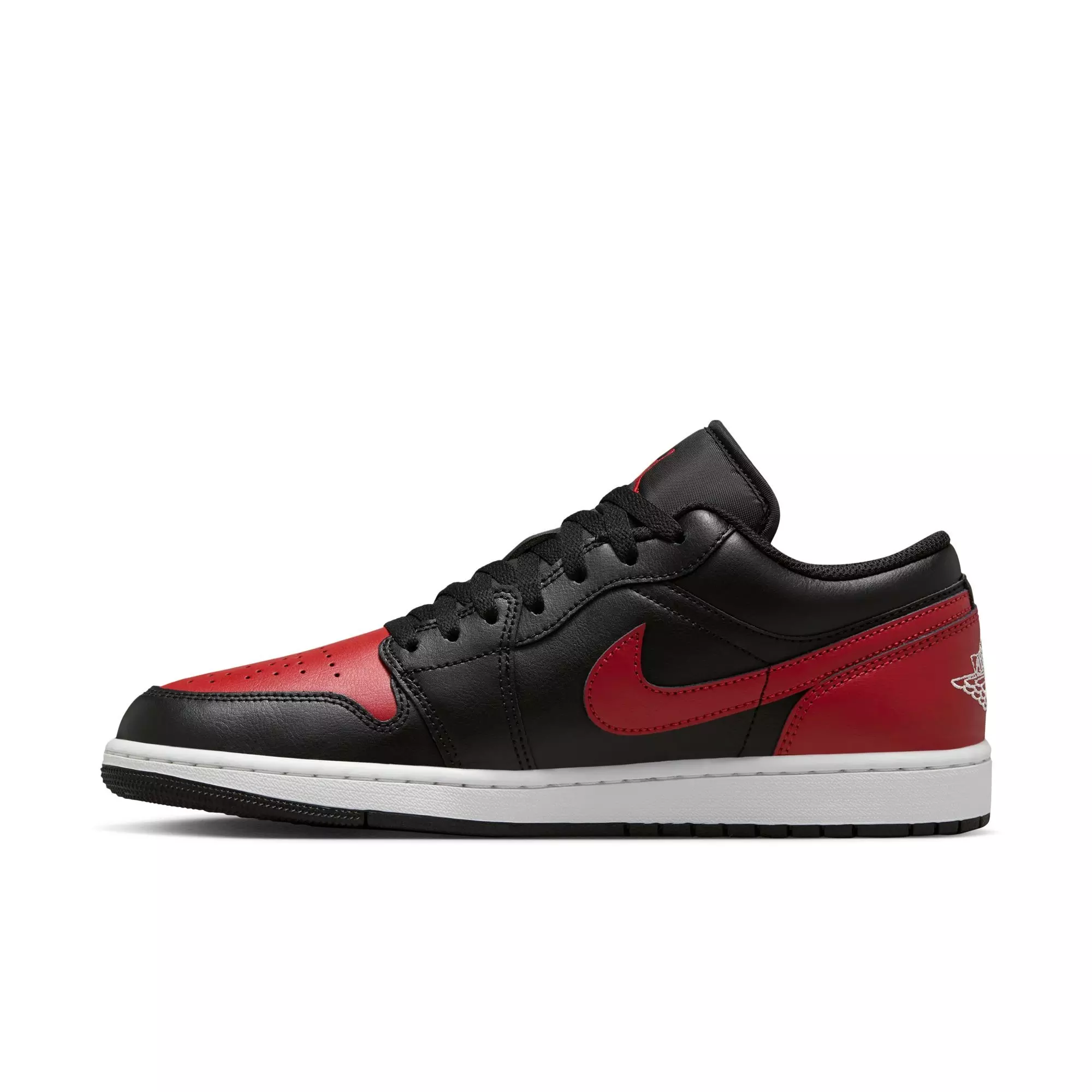 Jordan 1 Low "Black/Varsity Red/Summit White" Men's Shoe - RED/WHITE
