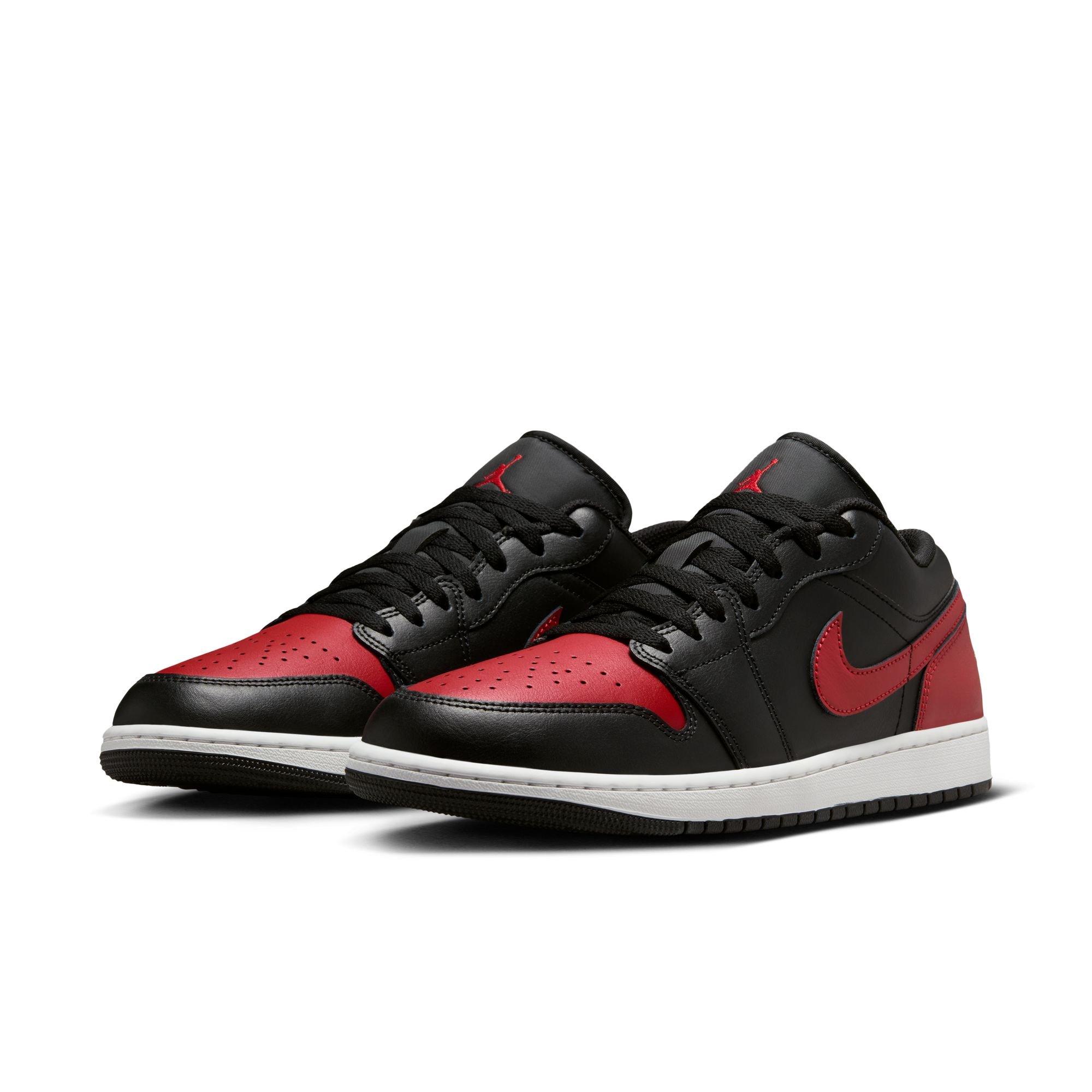 Jordan 1 Low "Black/Varsity Red/Summit White" Men's Shoe - RED/WHITE Thumbnail View 5
