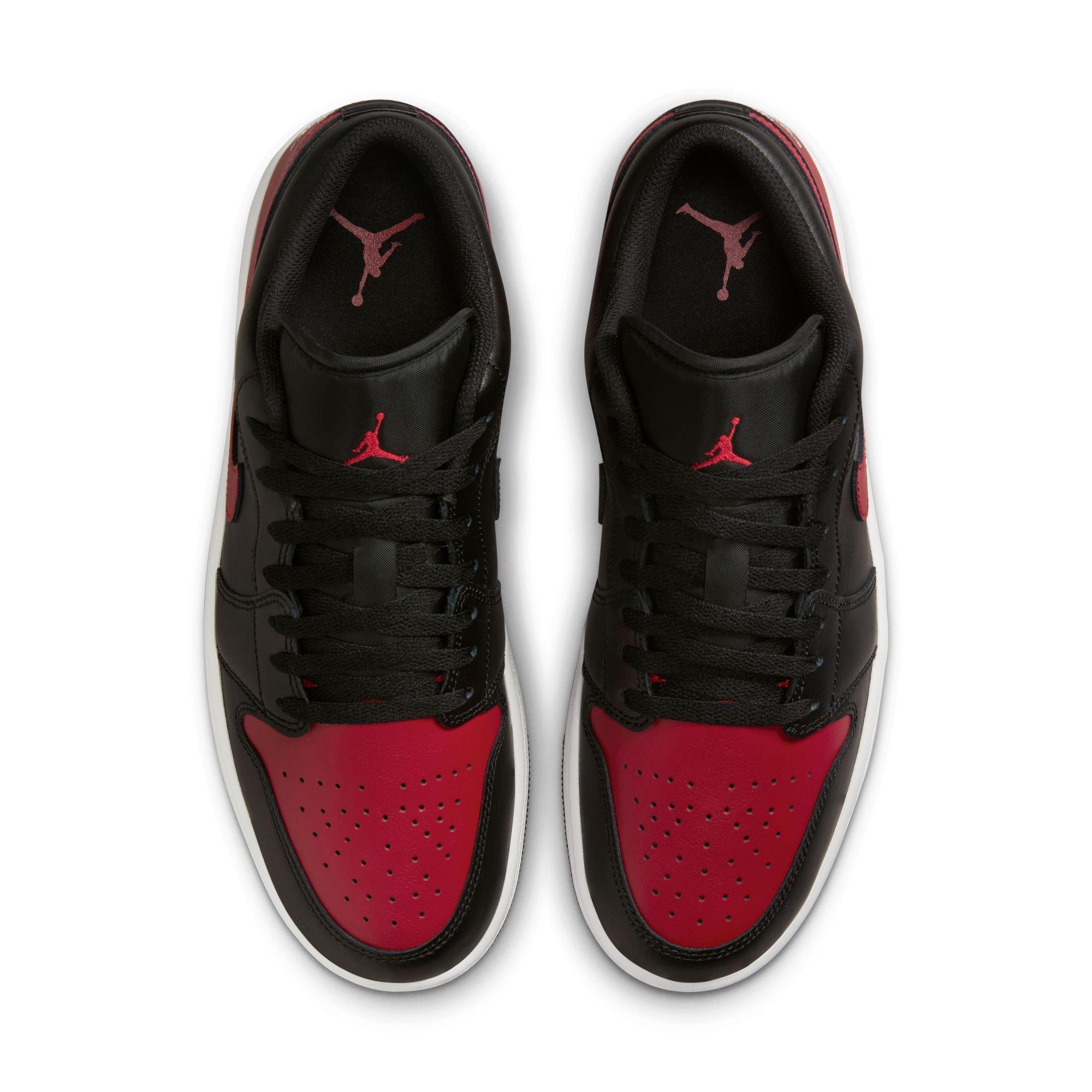 Jordan 1 Low "Black/Varsity Red/Summit White" Men's Shoe - RED/WHITE Thumbnail View 6