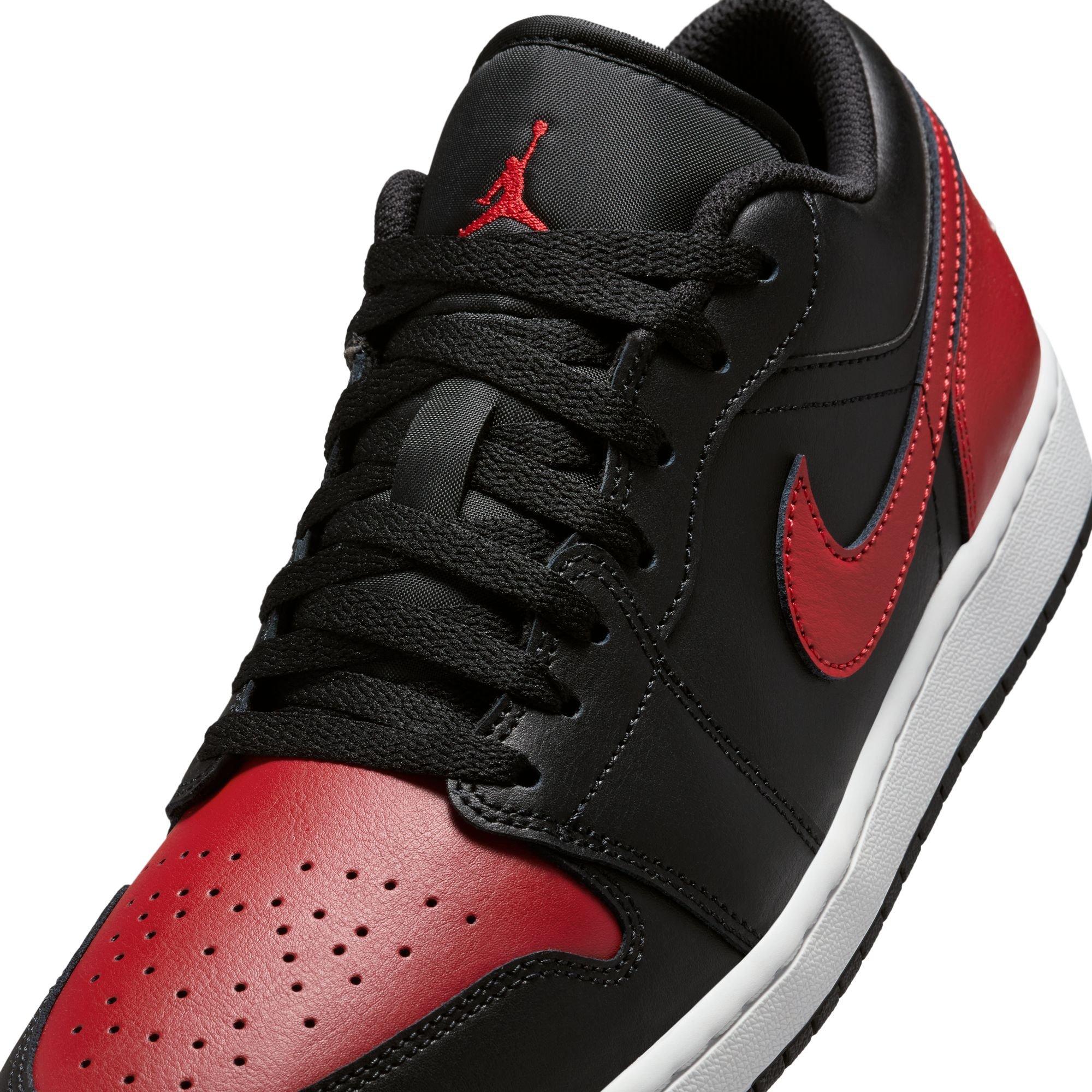 Jordan 1 Low "Black/Varsity Red/Summit White" Men's Shoe - RED/WHITE Thumbnail View 10