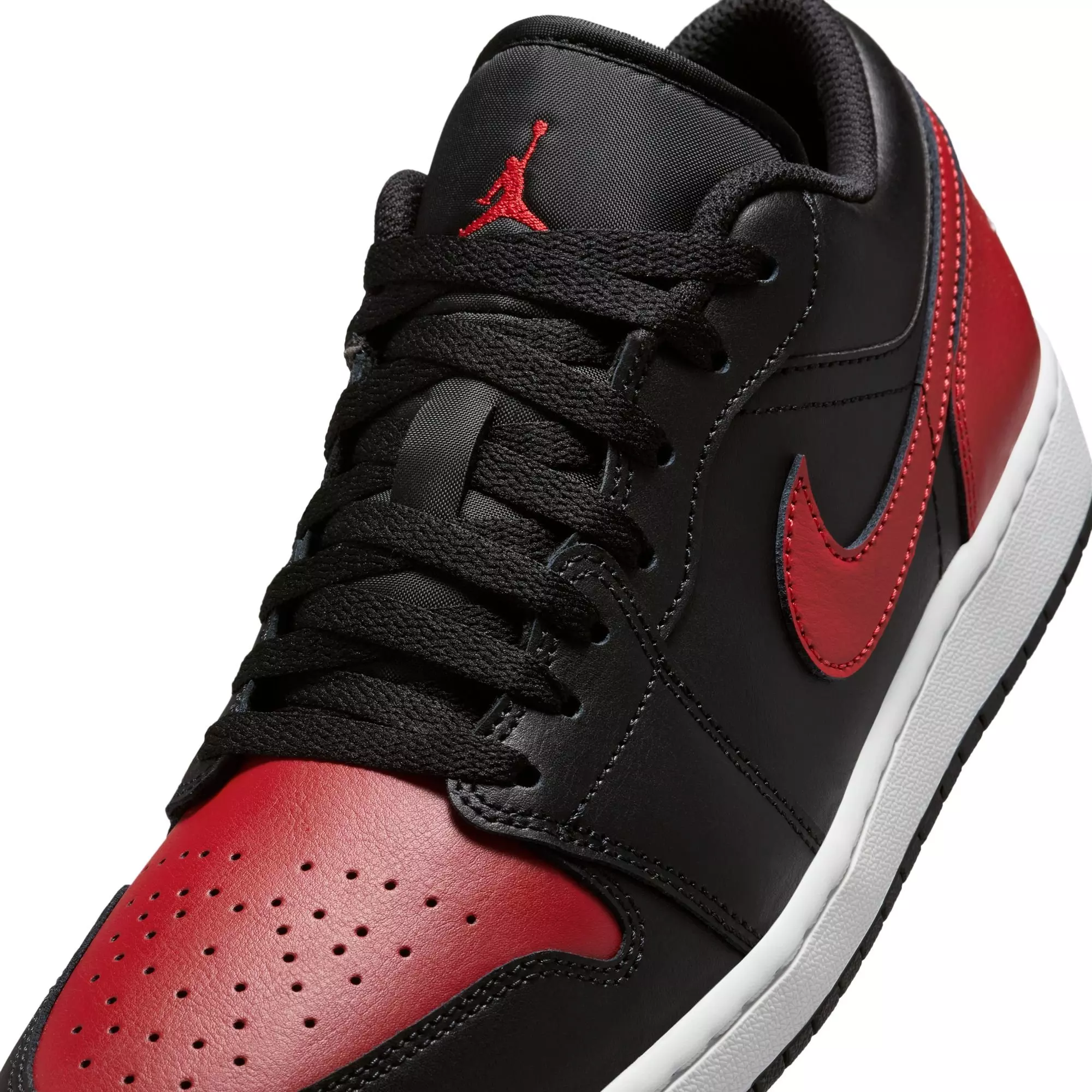Jordan 1 Low "Black/Varsity Red/Summit White" Men's Shoe - RED/WHITE