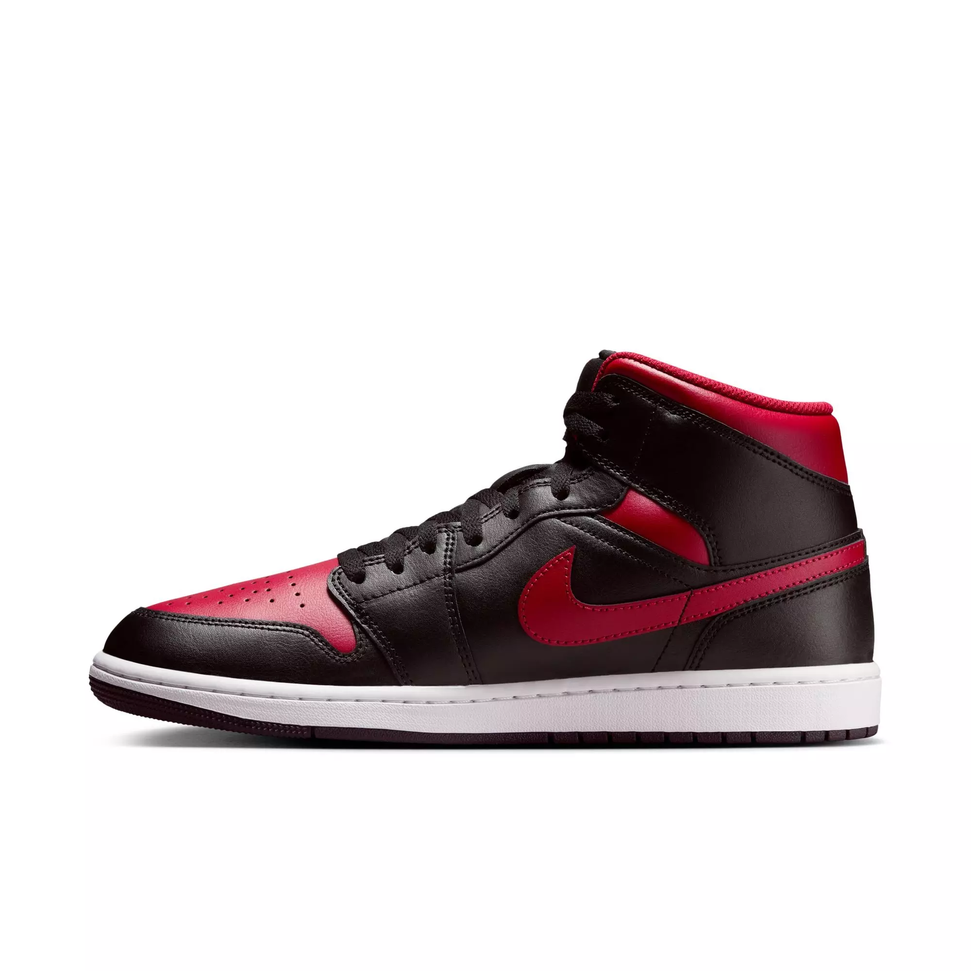 Jordan 1 Mid "Black/Varsity Red/Summit White" Men's Shoe - BLACK/RED/WHITE