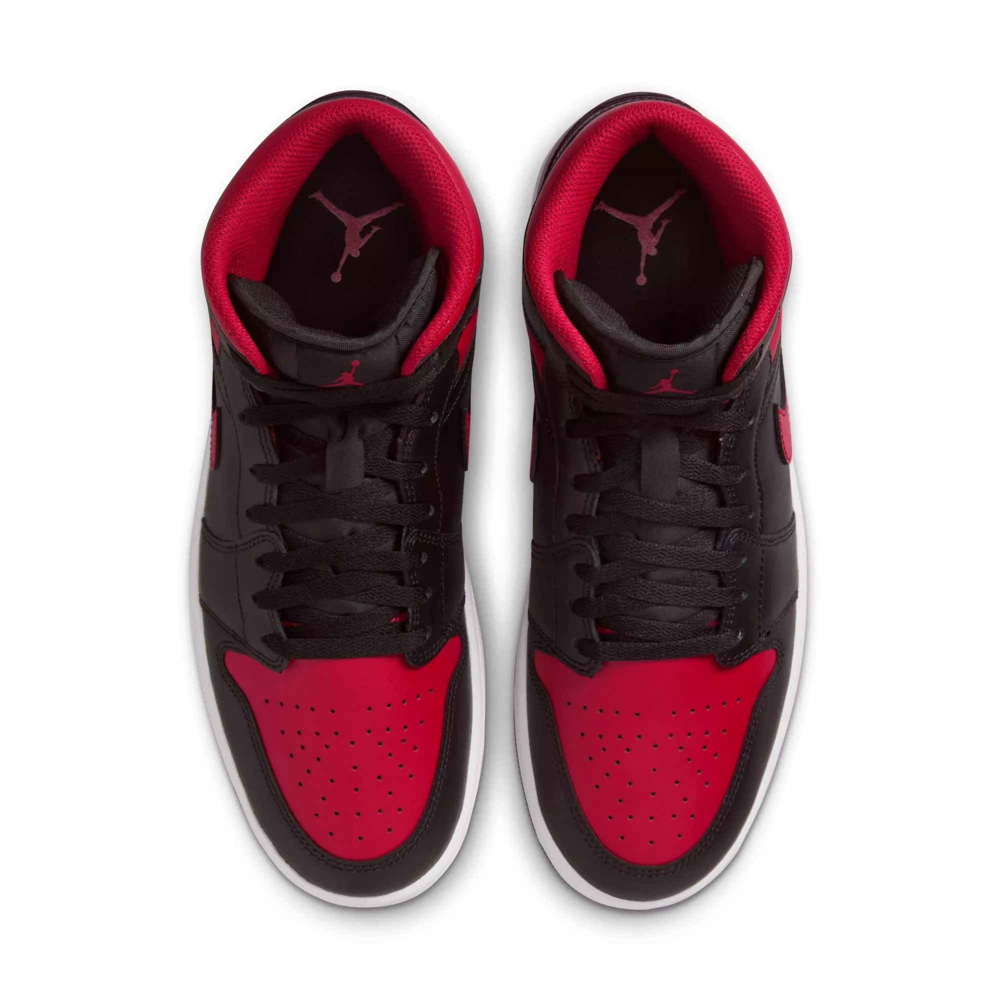 Jordan 1 Mid "Black/Varsity Red/Summit White" Men's Shoe - BLACK/RED/WHITE
