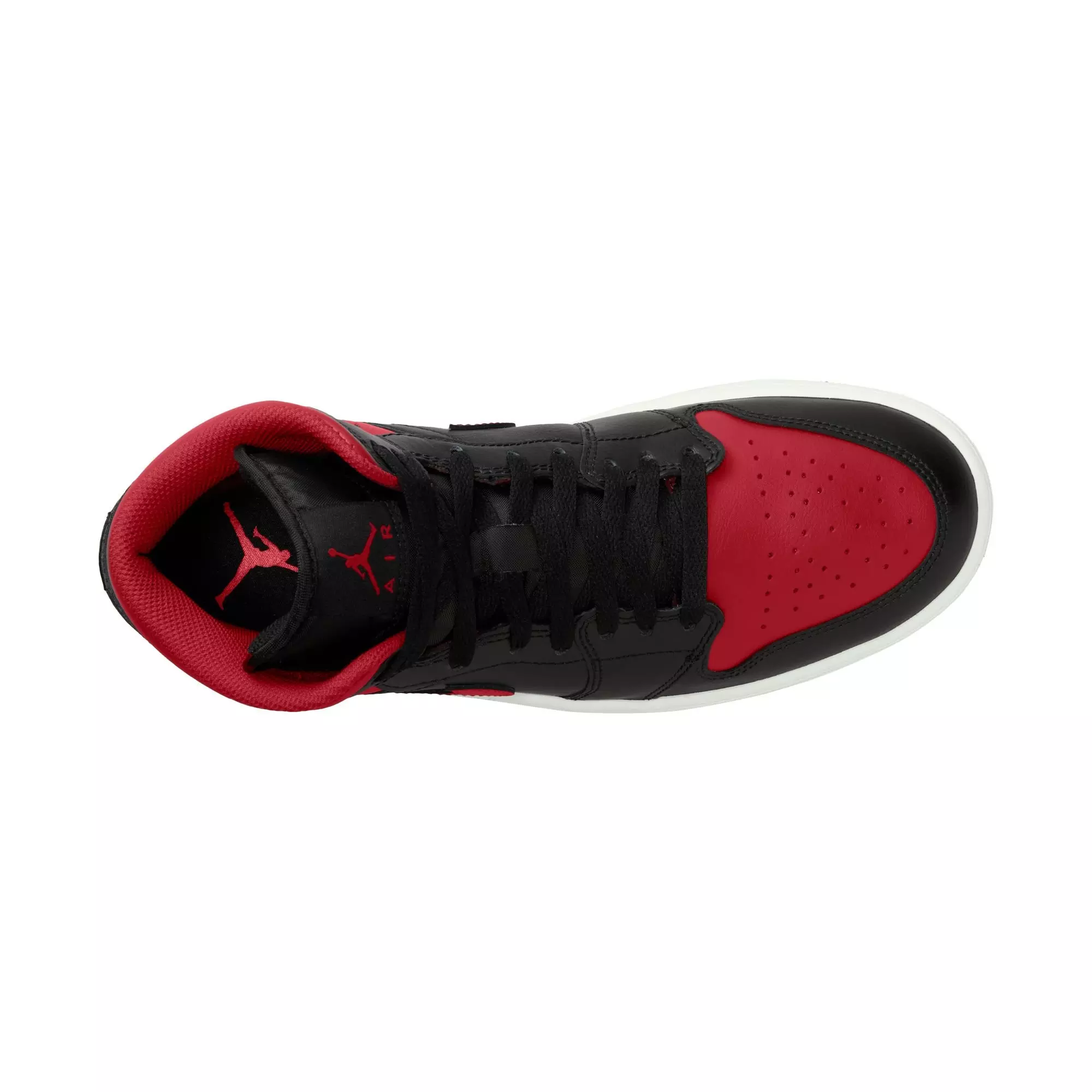 Jordan 1 Mid "Black/Varsity Red/Summit White" Men's Shoe - BLACK/RED/WHITE