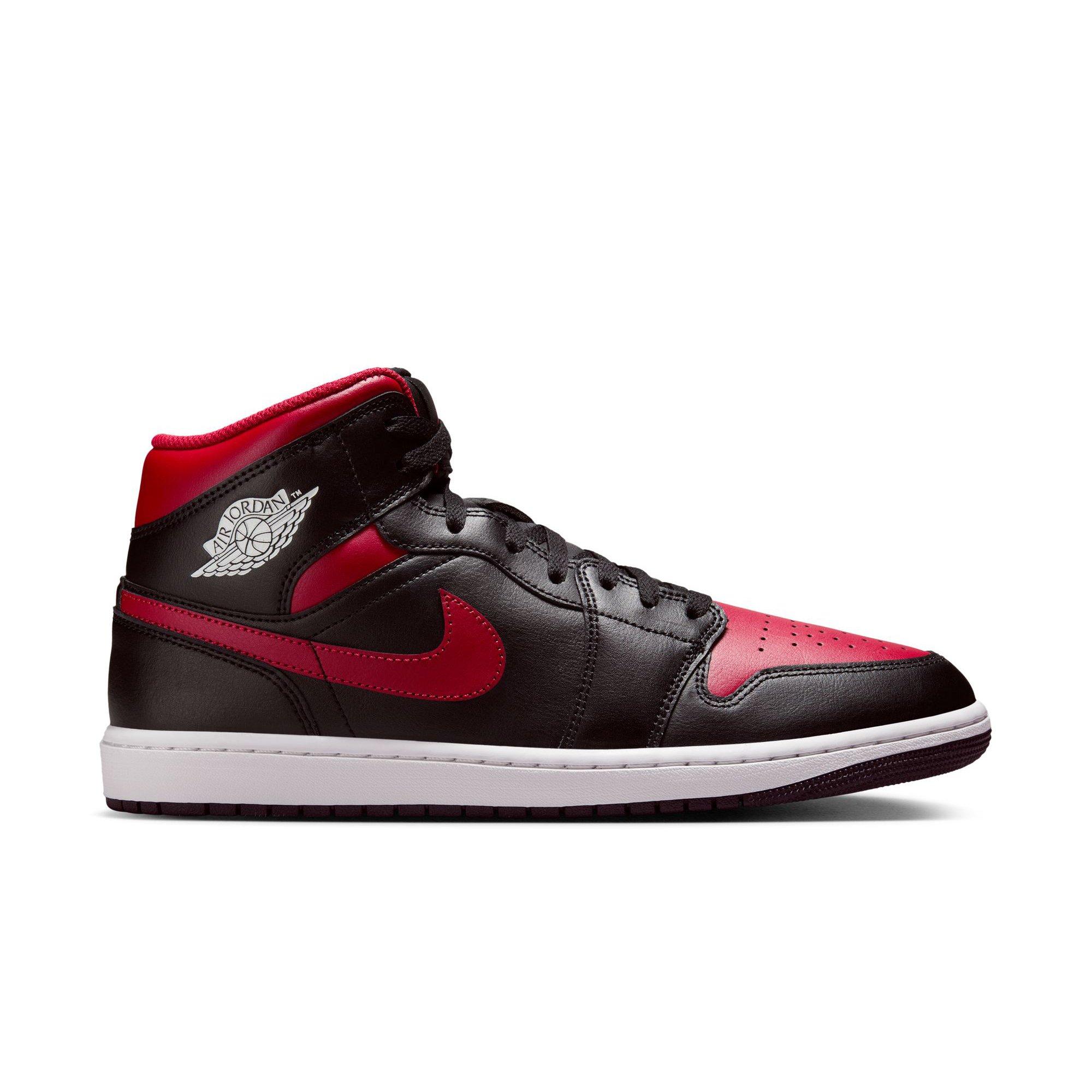 Jordan 1 Mid Black/Varsity Red/Summit White | Hibbett display picture 1