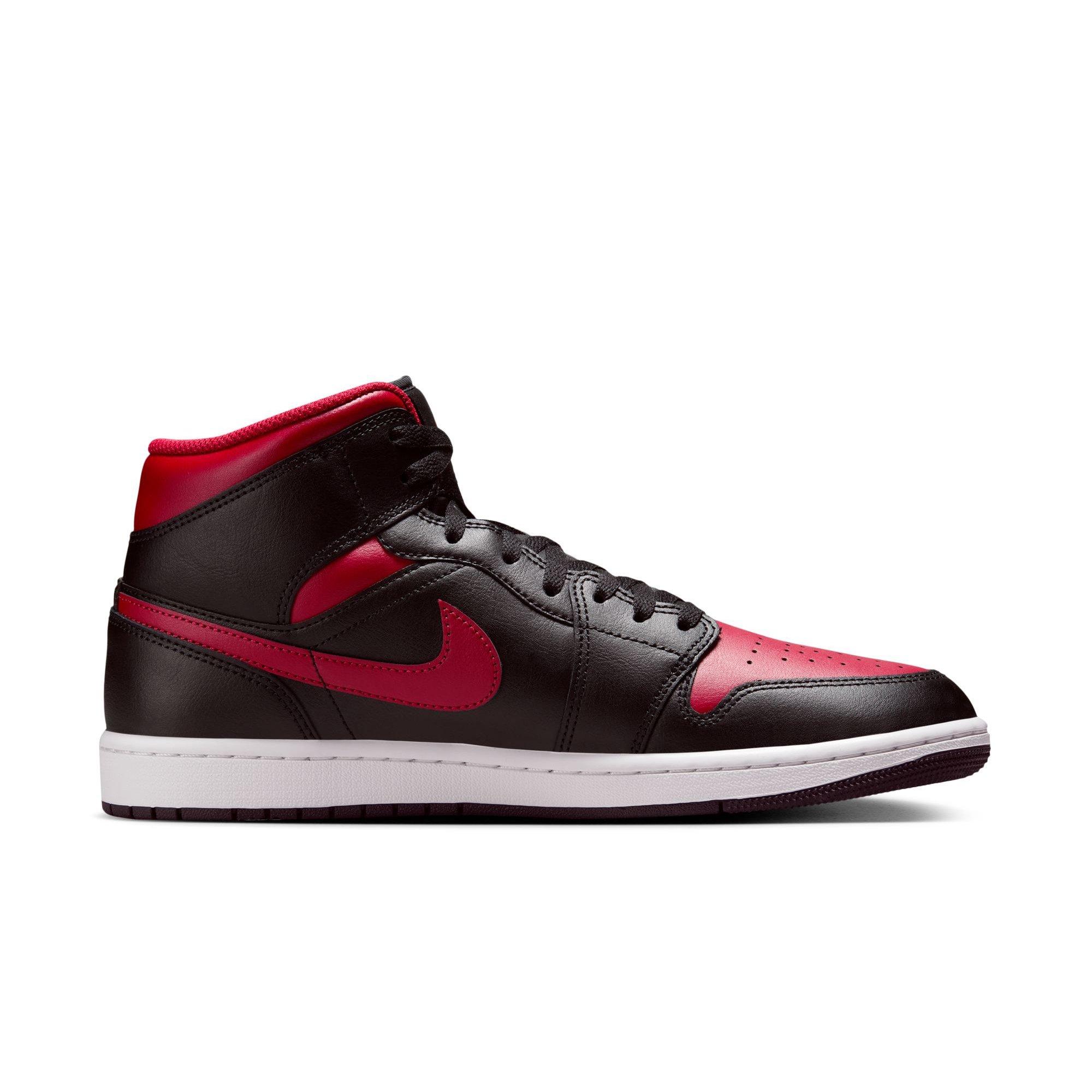 Jordan 1 Mid "Black/Varsity Red/Summit White" Men's Shoe - BLACK/RED/WHITE Thumbnail View 2