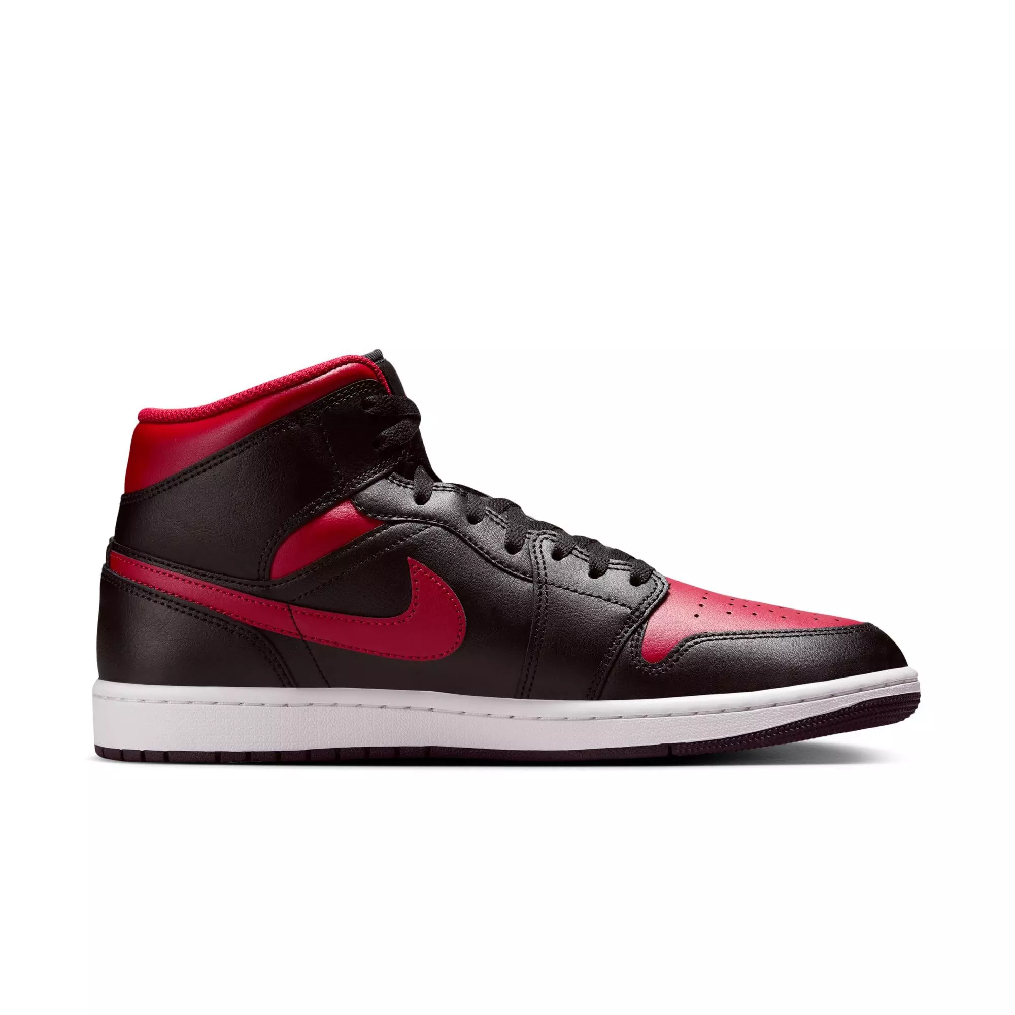 Jordan 1 Mid "Black/Varsity Red/Summit White" Men's Shoe - BLACK/RED/WHITE