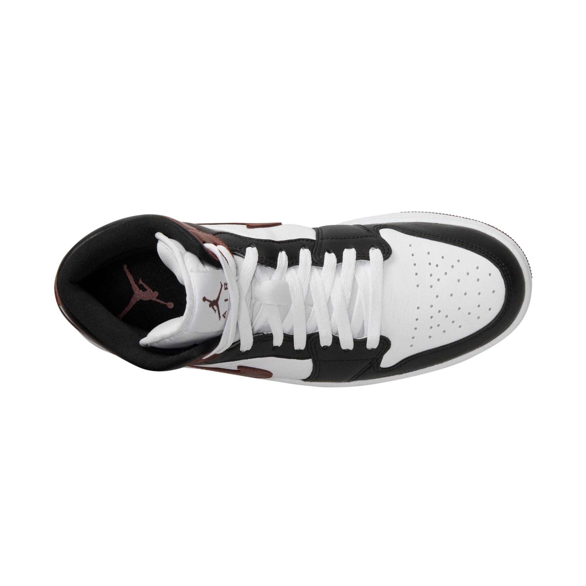 Jordan 1 Mid SE "White/Dark Pony/Black" Men's Shoe - WHITE/BLACK Thumbnail View 8