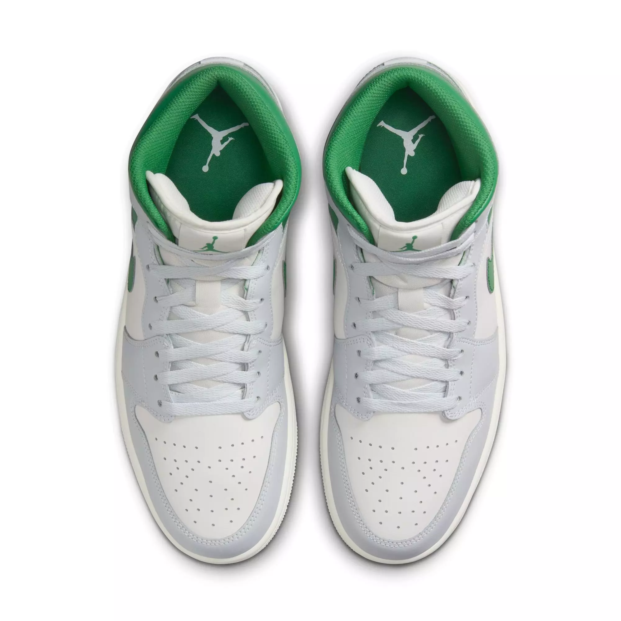 Jordan 1 Mid "Summit White/Pine Green/Pure Platinum" Men's Shoe - WHITE/GREEN