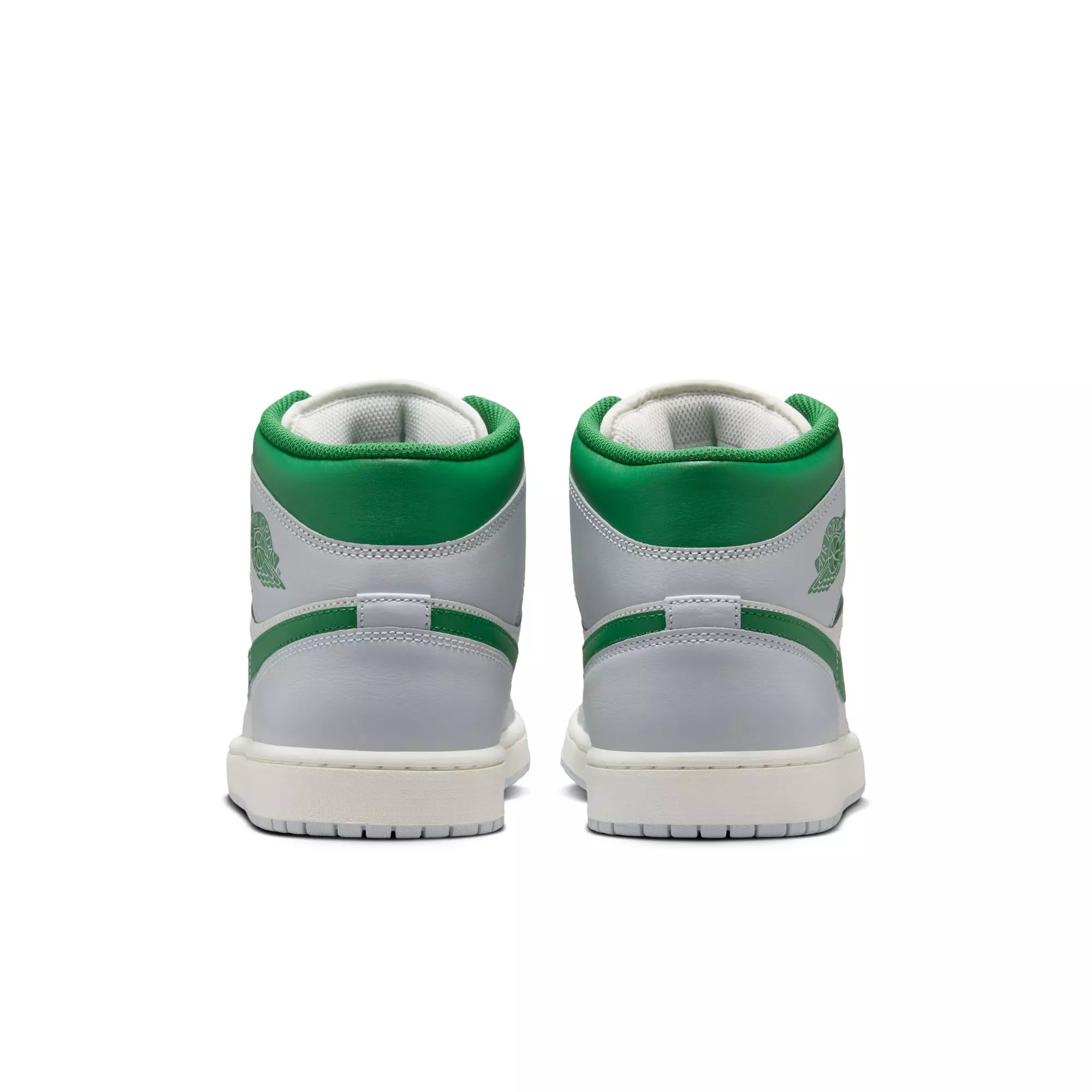 Jordan 1 Mid "Summit White/Pine Green/Pure Platinum" Men's Shoe - WHITE/GREEN