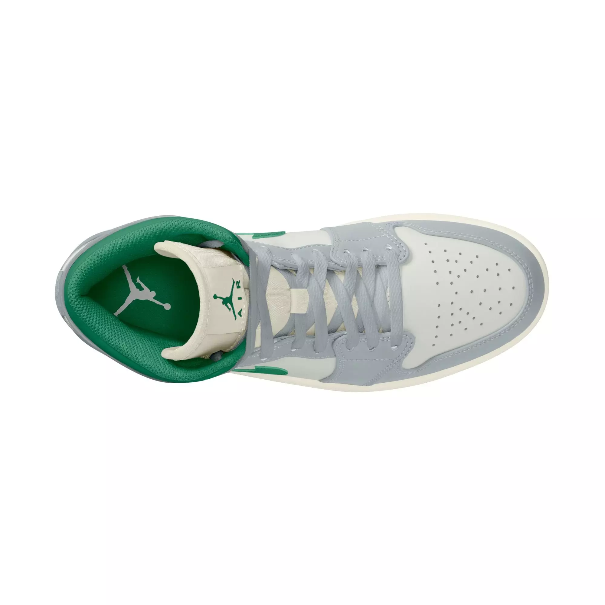 Jordan 1 Mid "Summit White/Pine Green/Pure Platinum" Men's Shoe - WHITE/GREEN