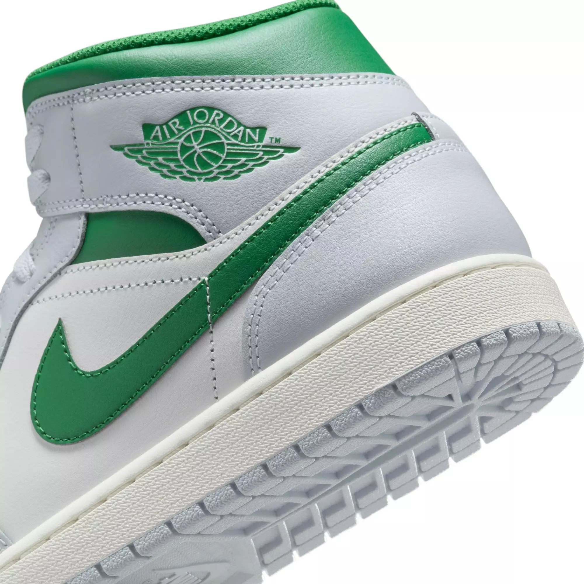 Jordan 1 Mid "Summit White/Pine Green/Pure Platinum" Men's Shoe - WHITE/GREEN