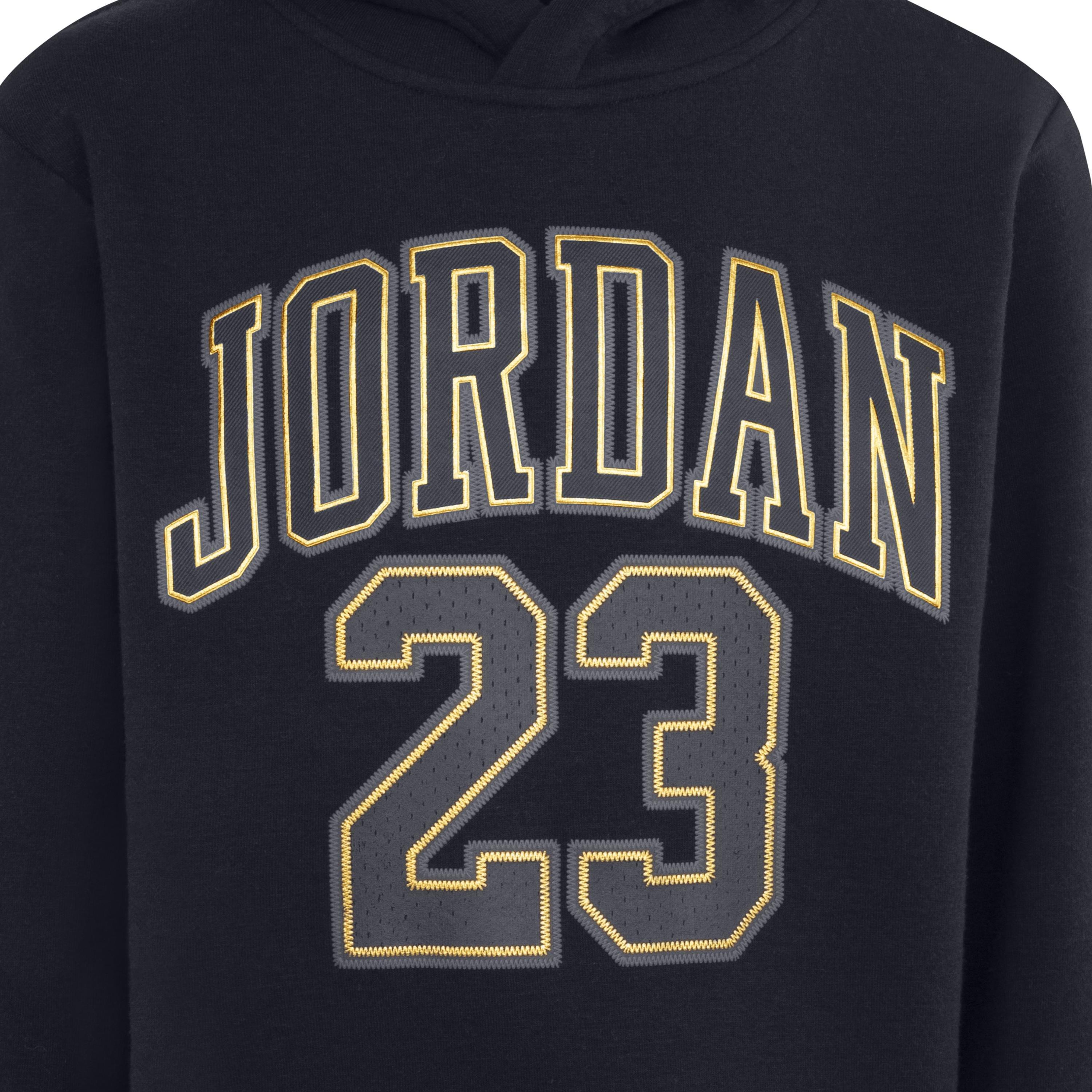 Jordan 23 Big Boys' Black/Gold Hoodie