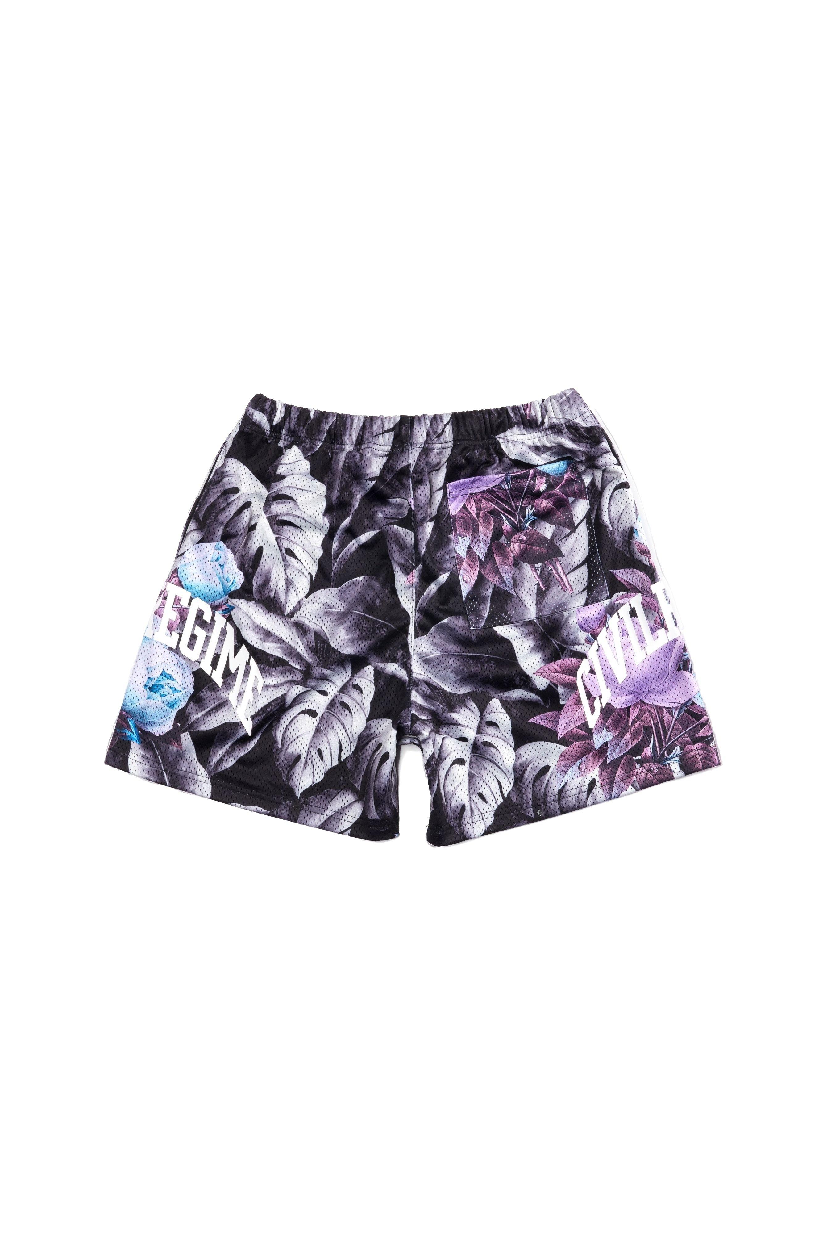 Civil Regime Seeds Grow Men's Black Mesh Shorts