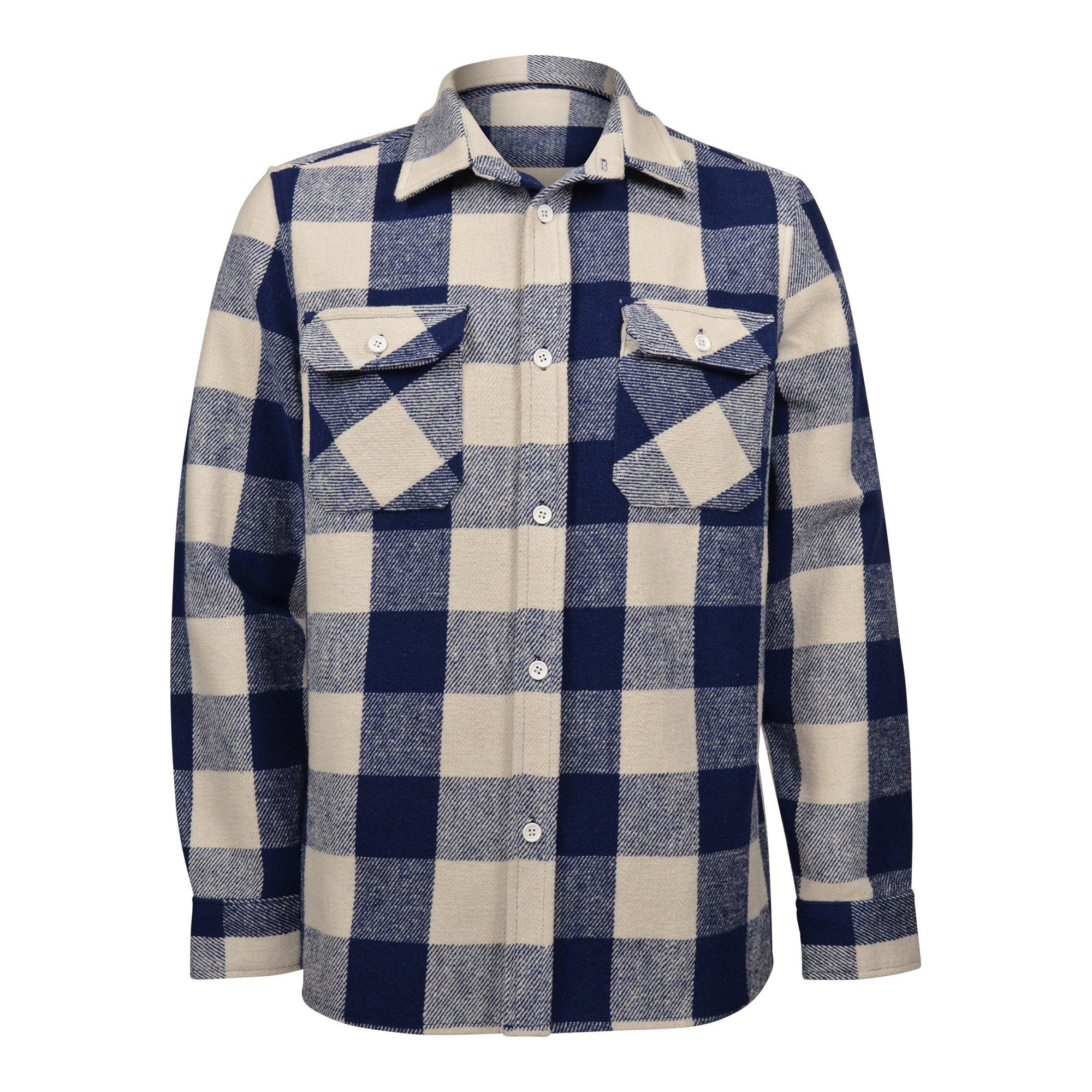 Reason Men's Plaid Flannel Shirt - Navy - NAVY/WHITE Thumbnail View 1