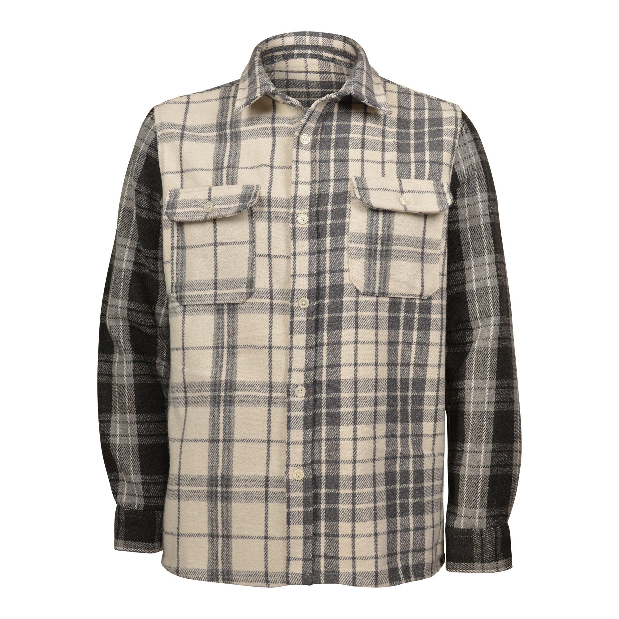 Reason Men's Mixed Pattern Flannel Shirt - Grey - GREY/WHITE Thumbnail View 1