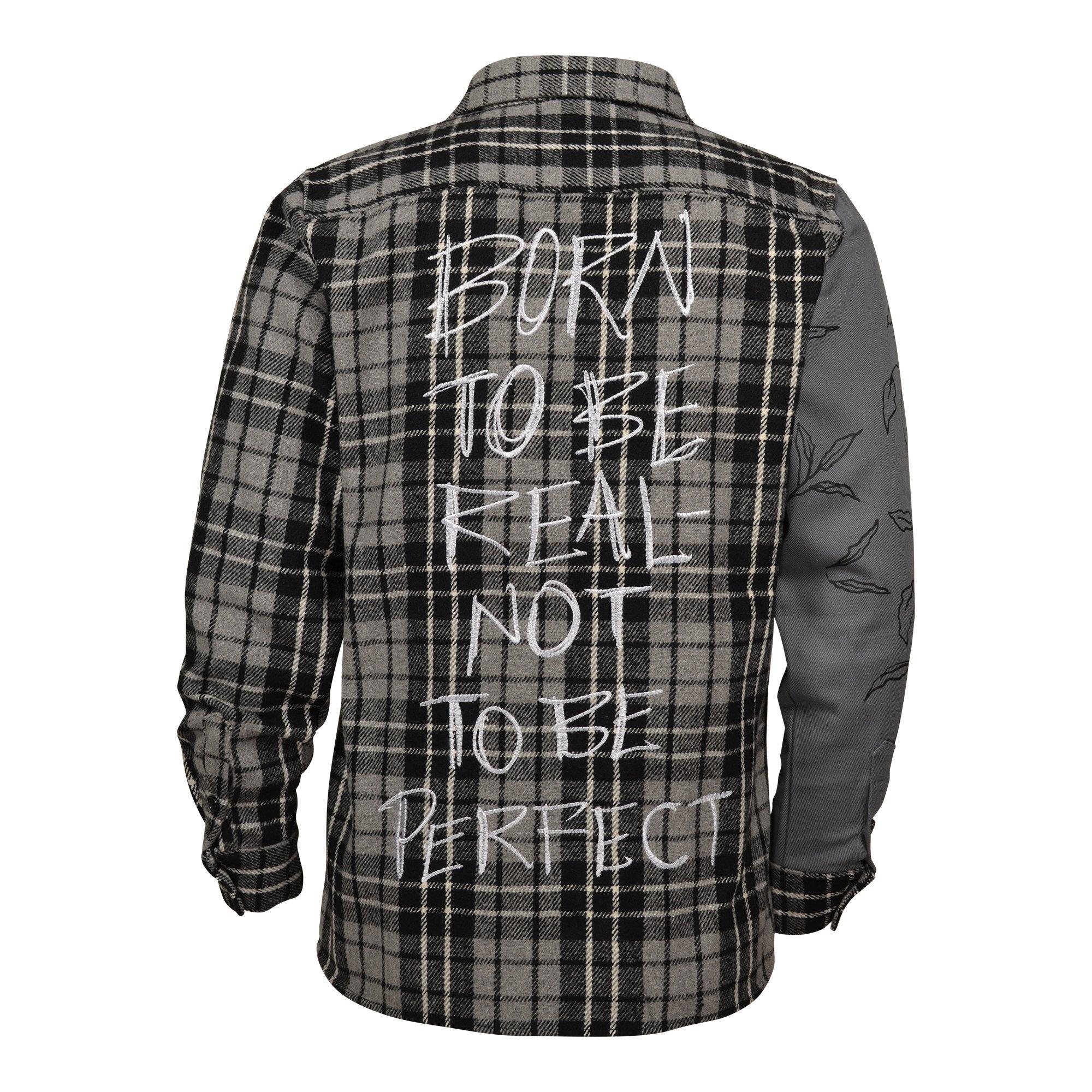Reason Men's Born To Be Flannel Shirt - Grey - GREY/BLACK Thumbnail View 2
