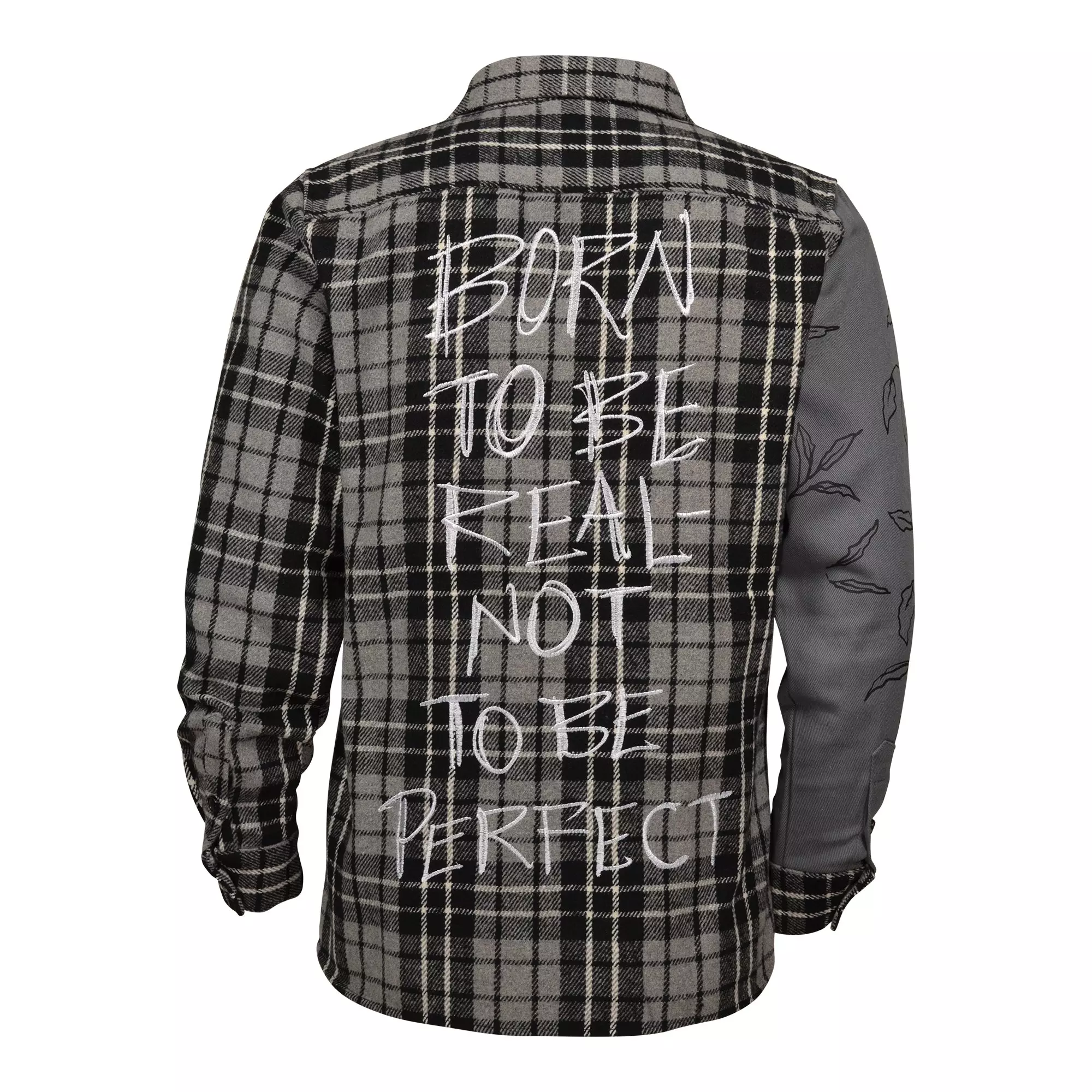 Reason Men's Born To Be Flannel Shirt - Grey - GREY/BLACK