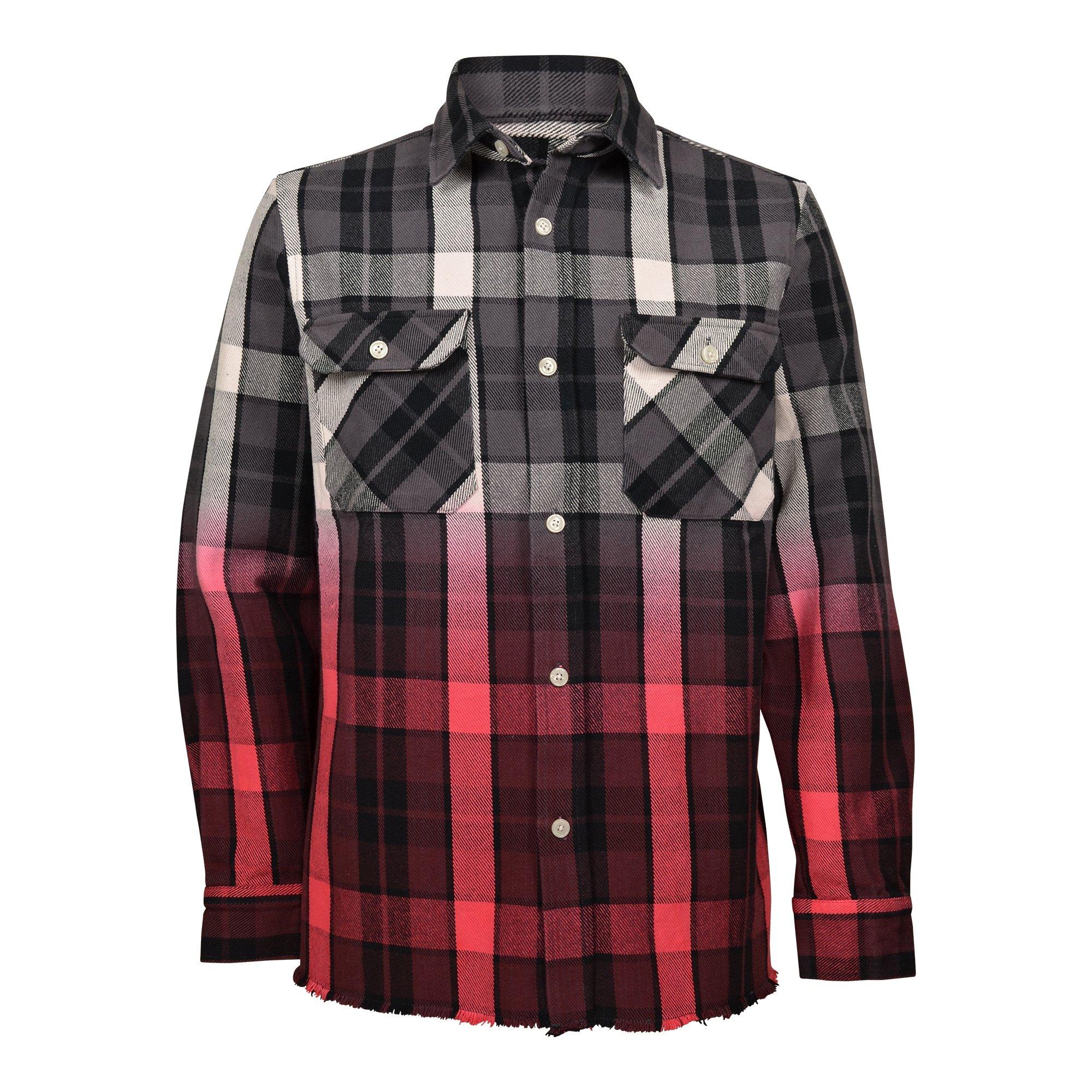 Reason Men's Splatter Distress Flannel Shirt - BLACK/RED Thumbnail View 1
