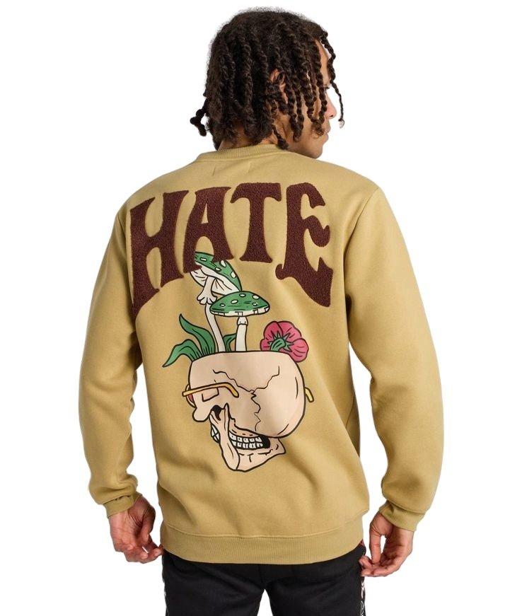 Reason Men's Love Hate Crewneck Sweatshirt - KHAKI Thumbnail View 2