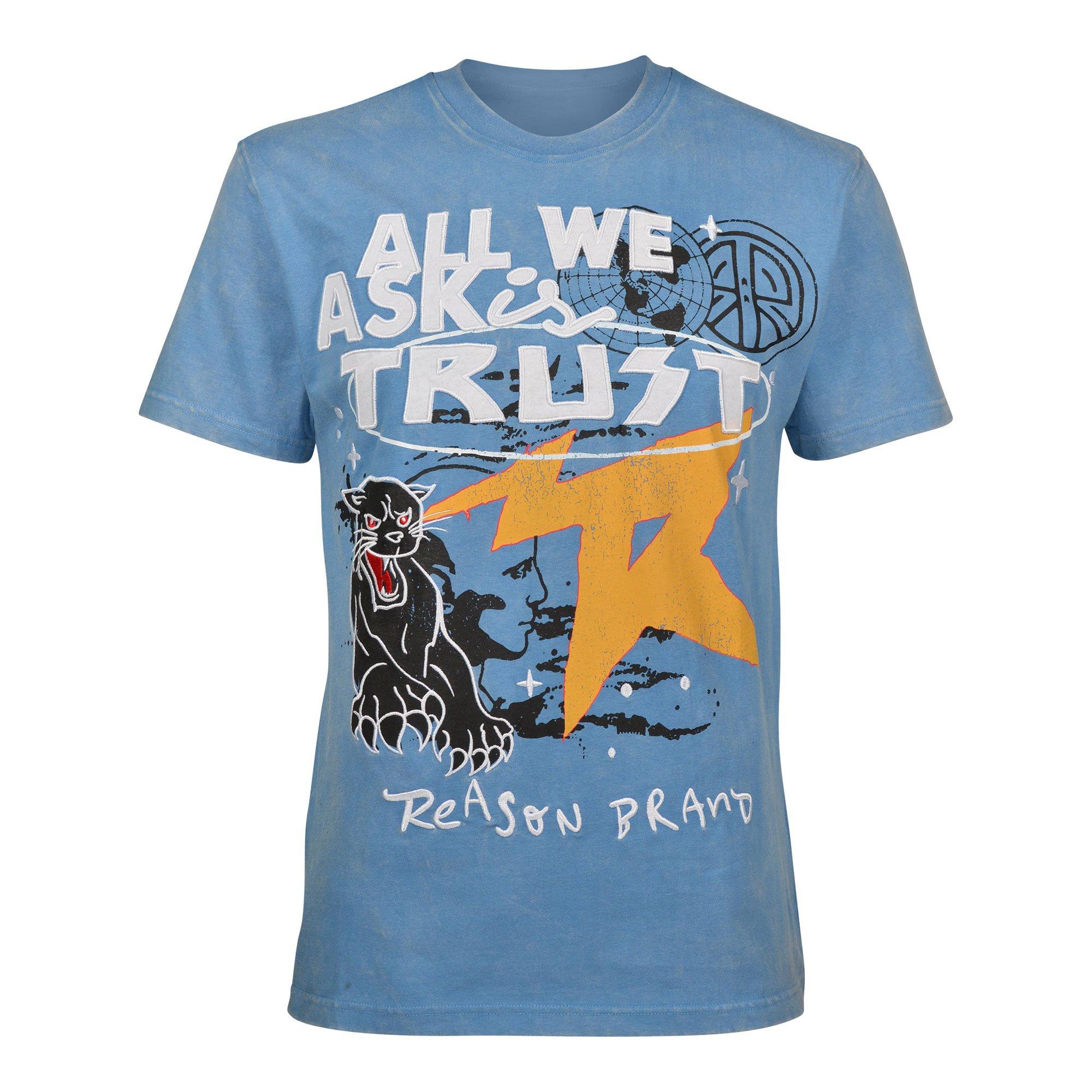 Reason Men's Panther Trust Wash Tee - Blue - BLUE Thumbnail View 1