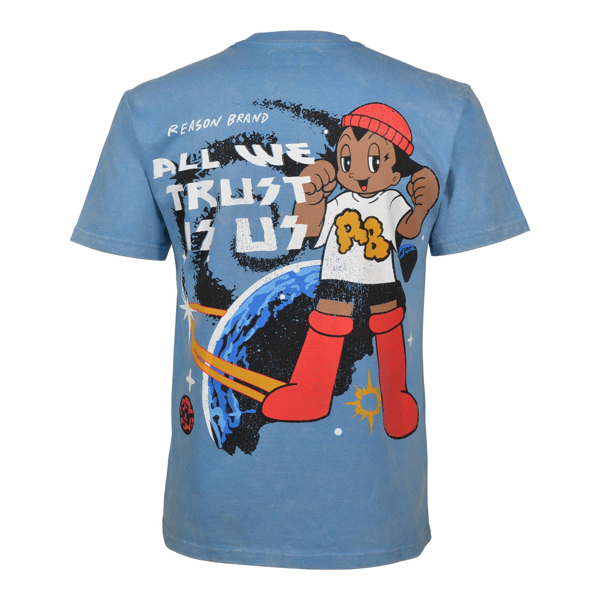 Reason Men's Panther Trust Wash Tee - Blue - BLUE Thumbnail View 2