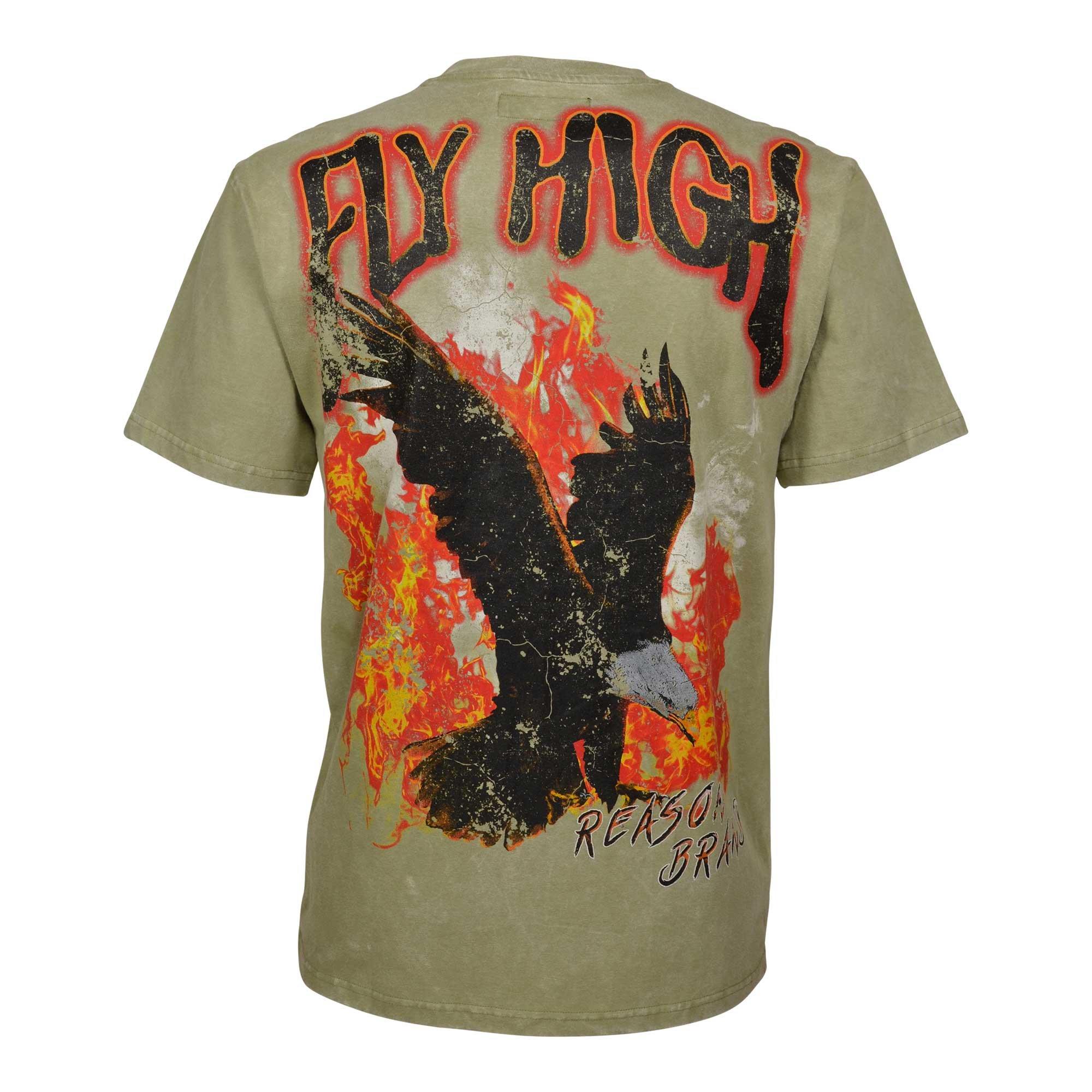 Reason Men's Fly High Wash Tee - Olive - OLIVE Thumbnail View 2