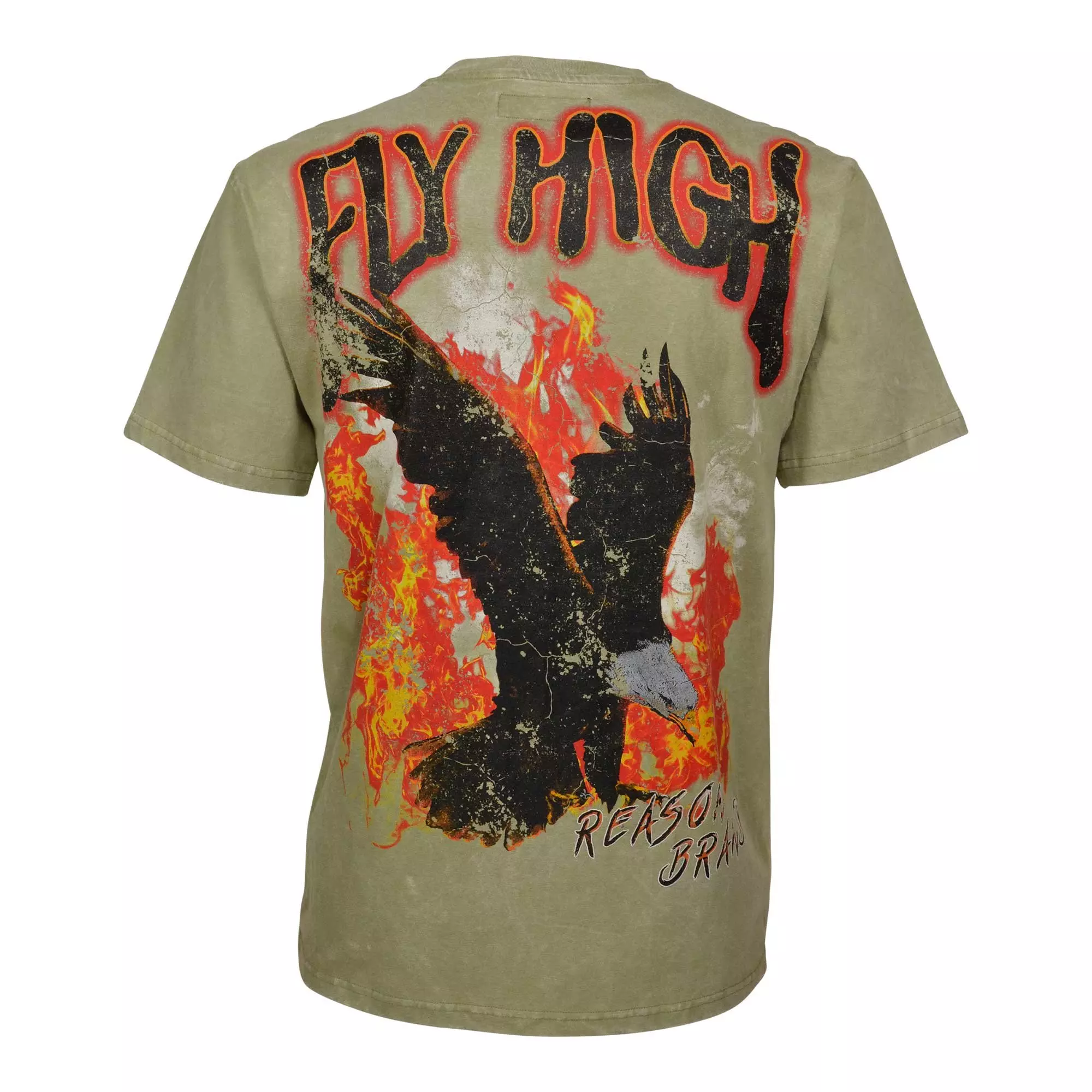 Reason Men's Fly High Wash Tee - Olive - OLIVE