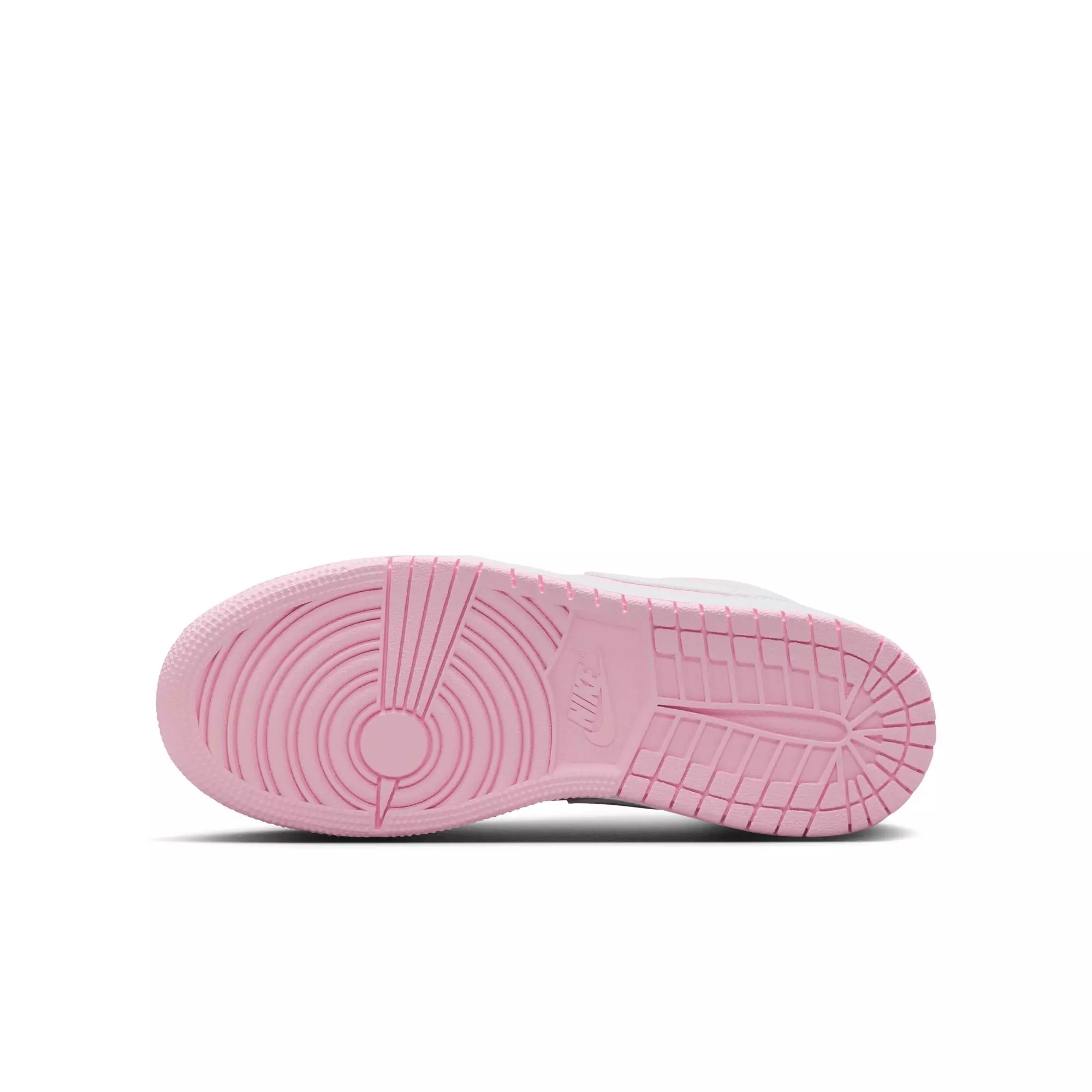 Jordan 1 Low "Pink Foam/White/Fire Red" Grade School Girls' Shoe - WHITE/PINK