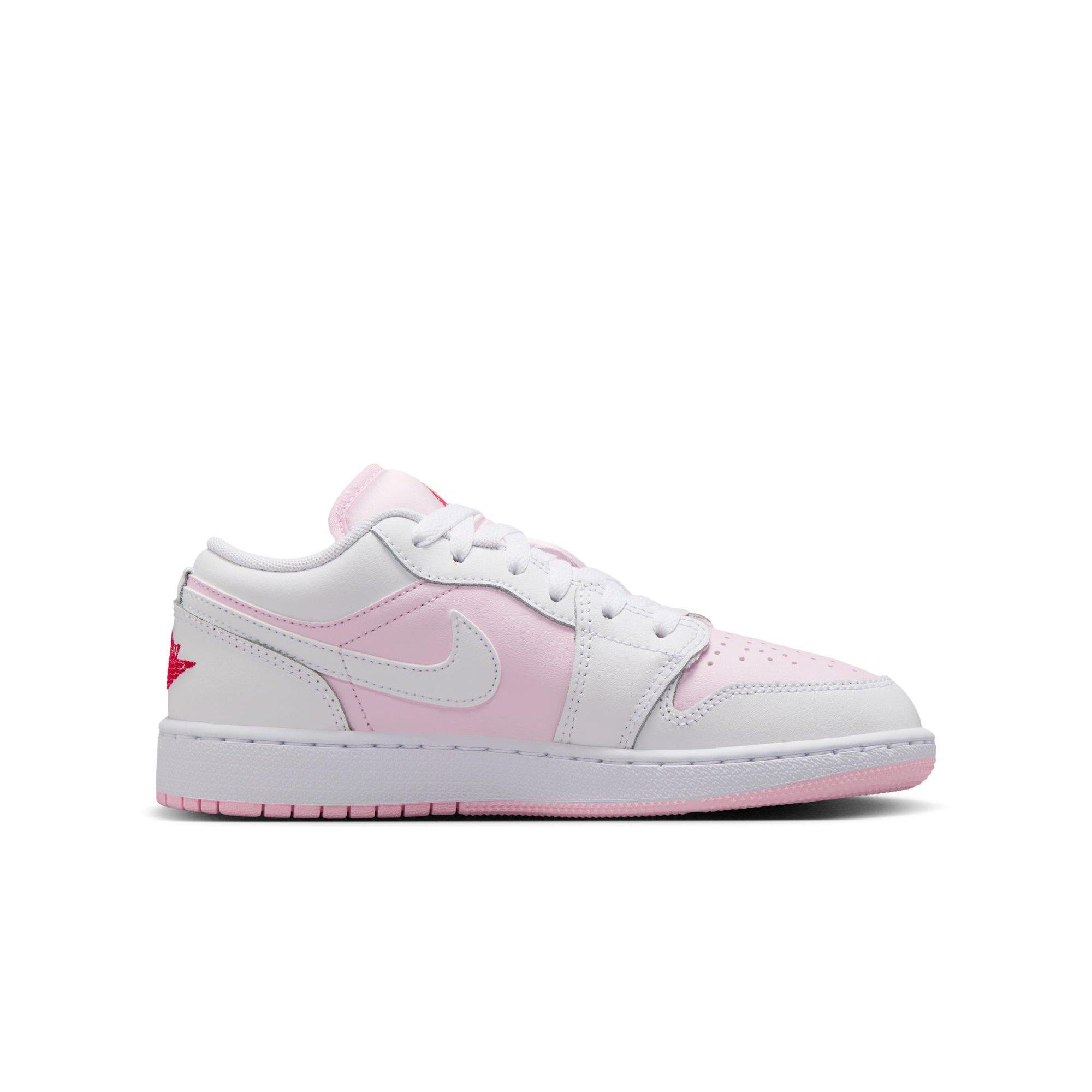 Pink Foam/White/Fire Red Jordan Low Girls Shoe Hibbett