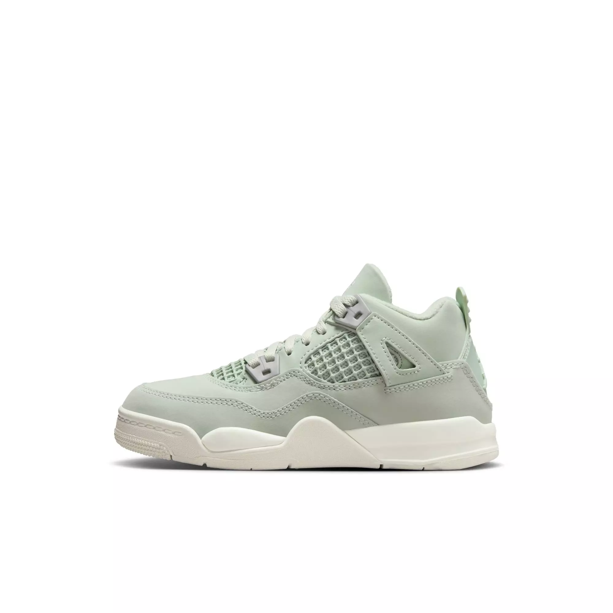 Jordan 4 Retro "Abundance" Preschool Girls' Shoe - SEAFOAM/SAIL/METALLIC SILVER