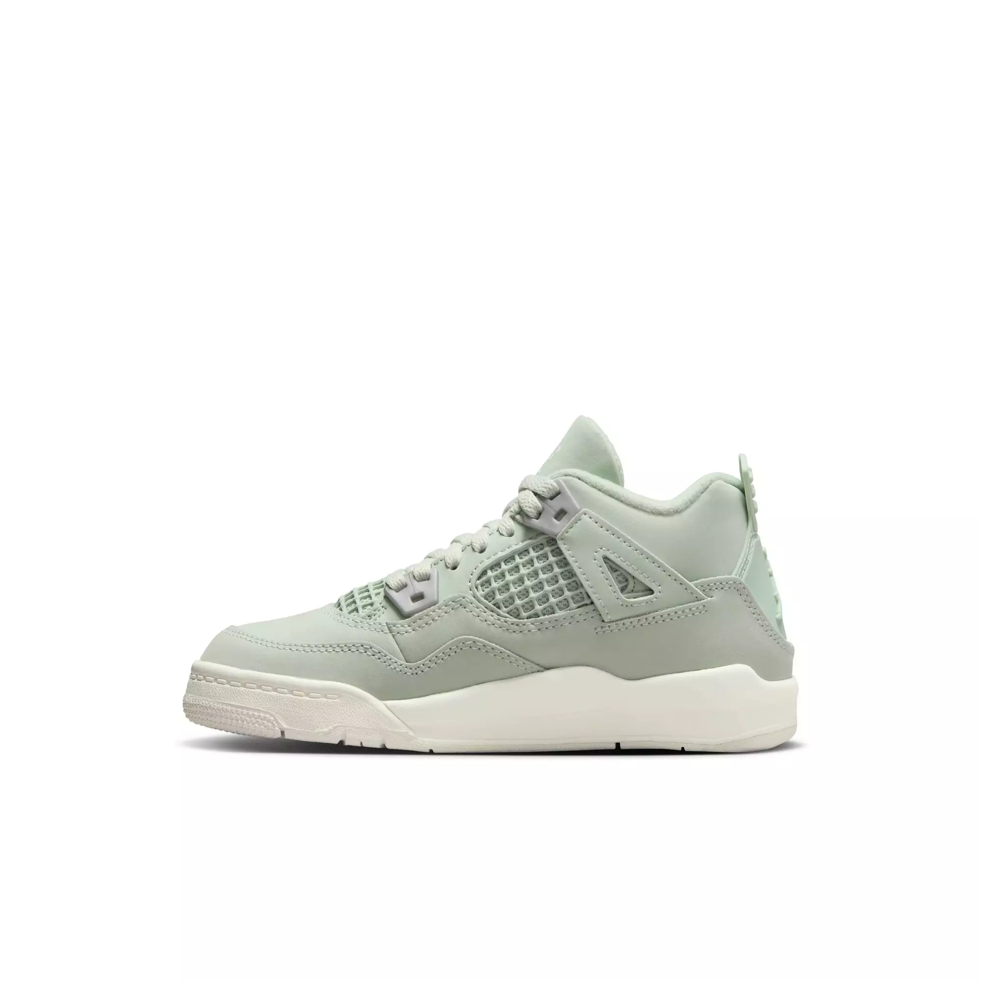 Jordan 4 Retro "Abundance" Preschool Girls' Shoe - SEAFOAM/SAIL/METALLIC SILVER