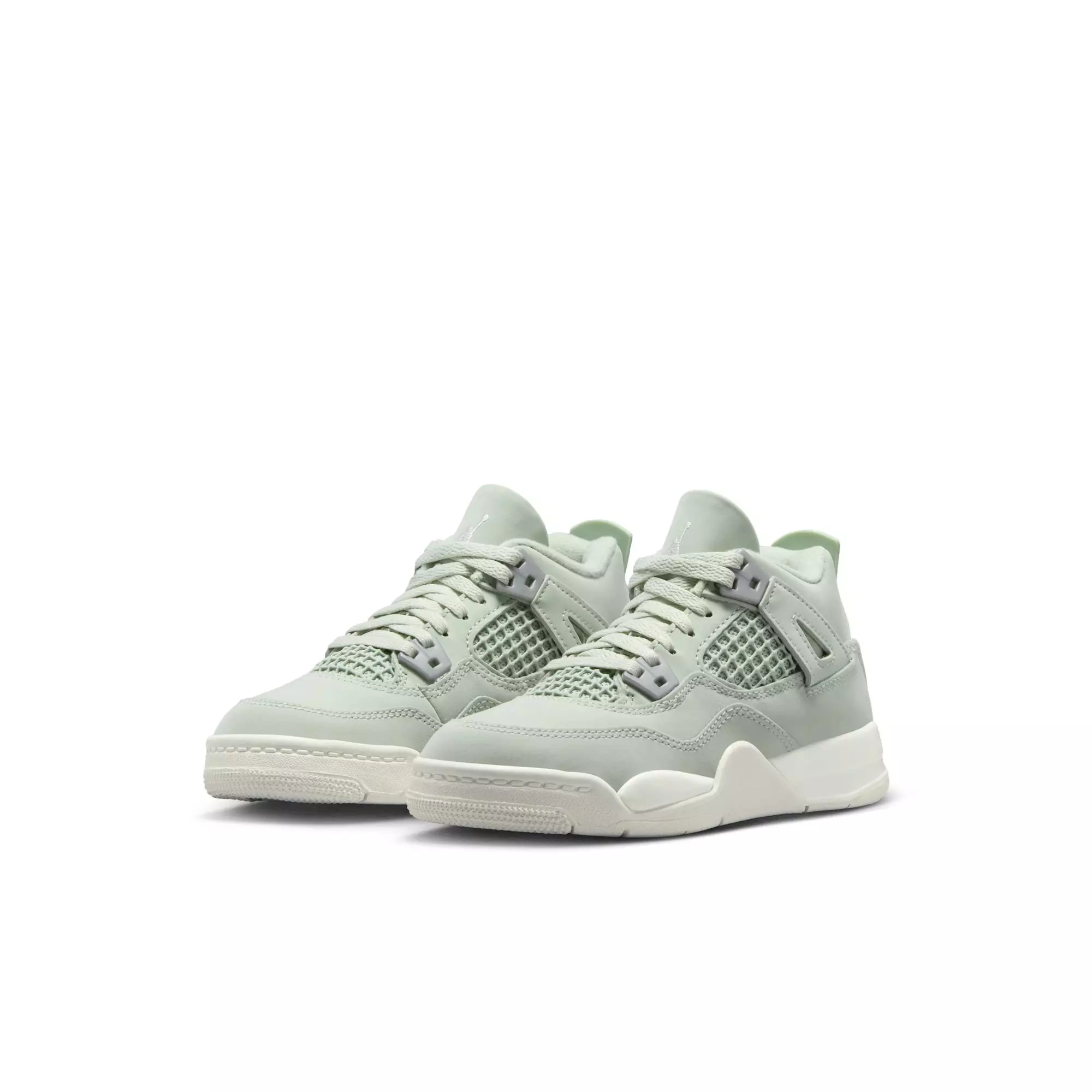 Jordan 4 Retro "Abundance" Preschool Girls' Shoe - SEAFOAM/SAIL/METALLIC SILVER
