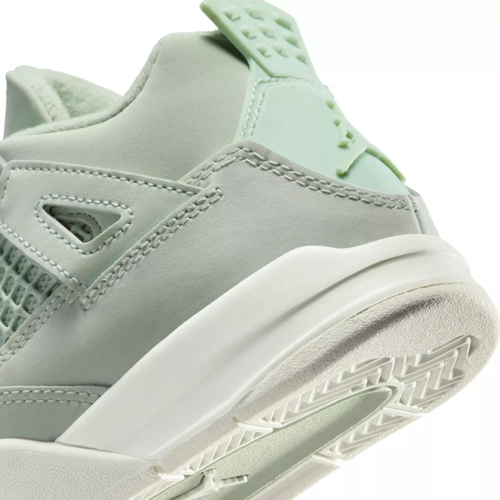 Jordan 4 Retro "Abundance" Preschool Girls' Shoe - SEAFOAM/SAIL/METALLIC SILVER