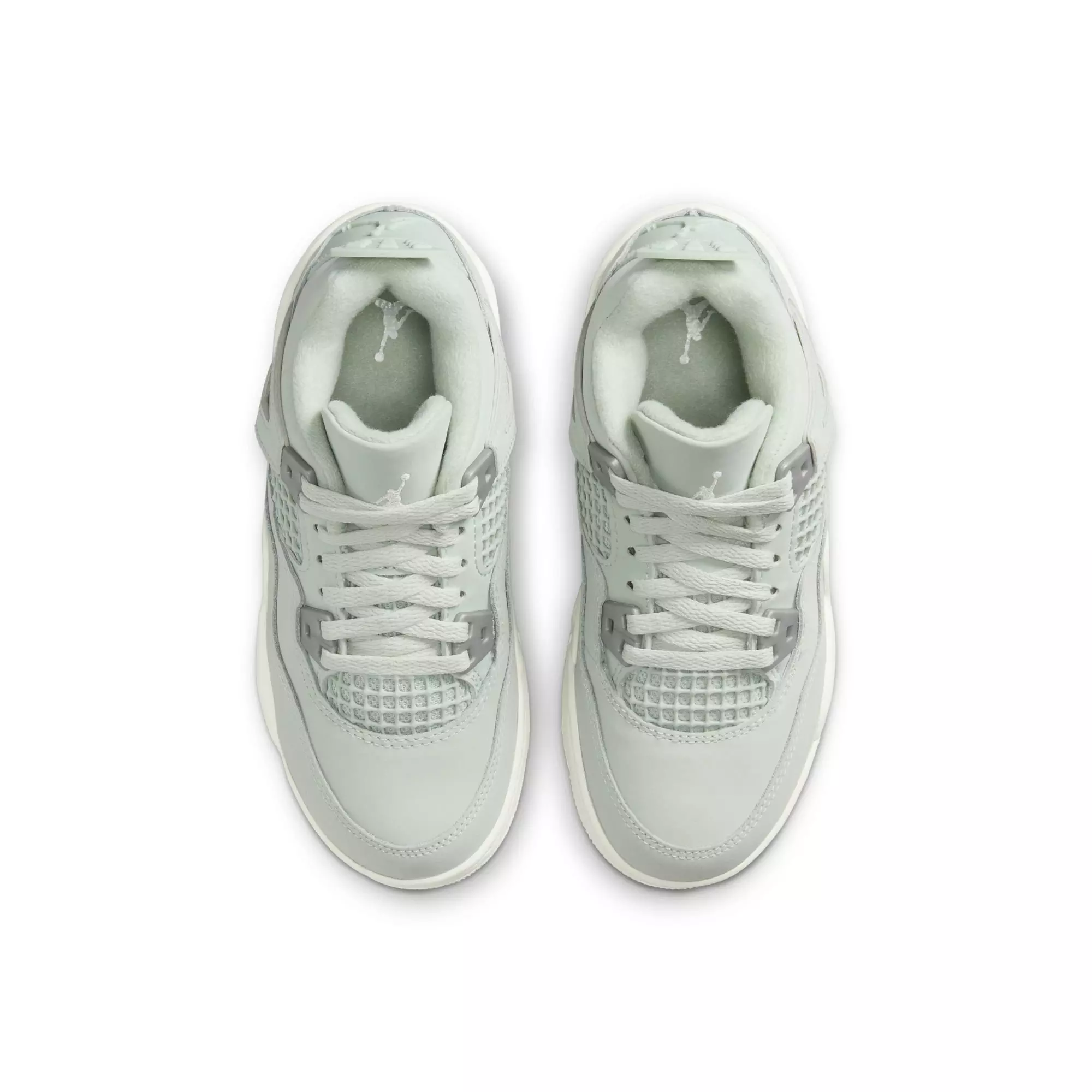 Jordan 4 Retro "Abundance" Preschool Girls' Shoe - SEAFOAM/SAIL/METALLIC SILVER