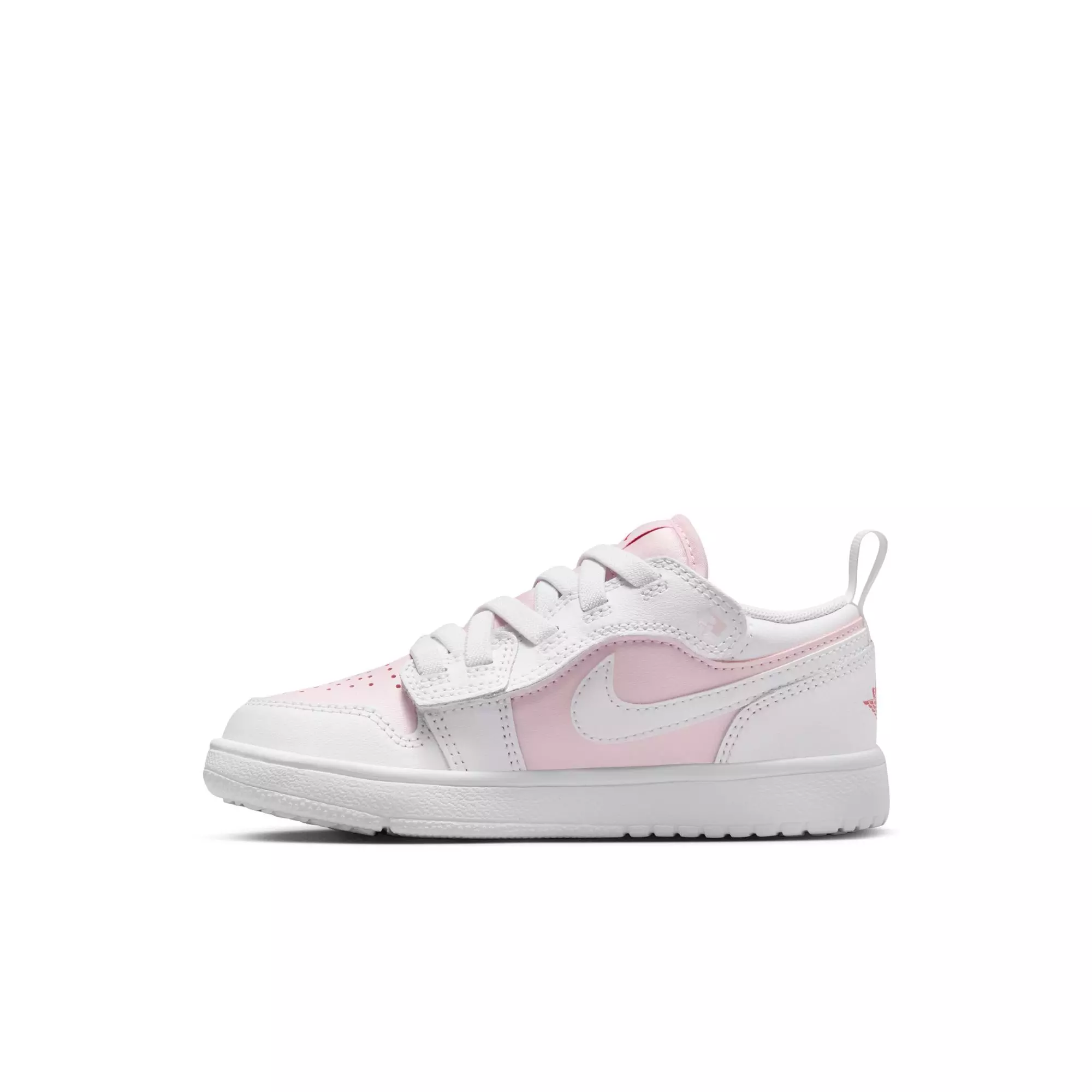 Jordan 1 Low Alt "Pink Foam/White/Fire Red" Preschool Girls' Shoe - PINK/WHITE
