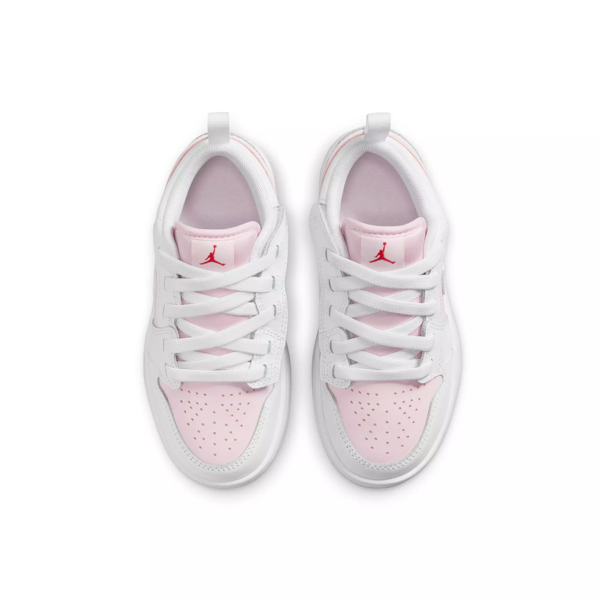Jordan 1 Low Alt "Pink Foam/White/Fire Red" Preschool Girls' Shoe - PINK/WHITE